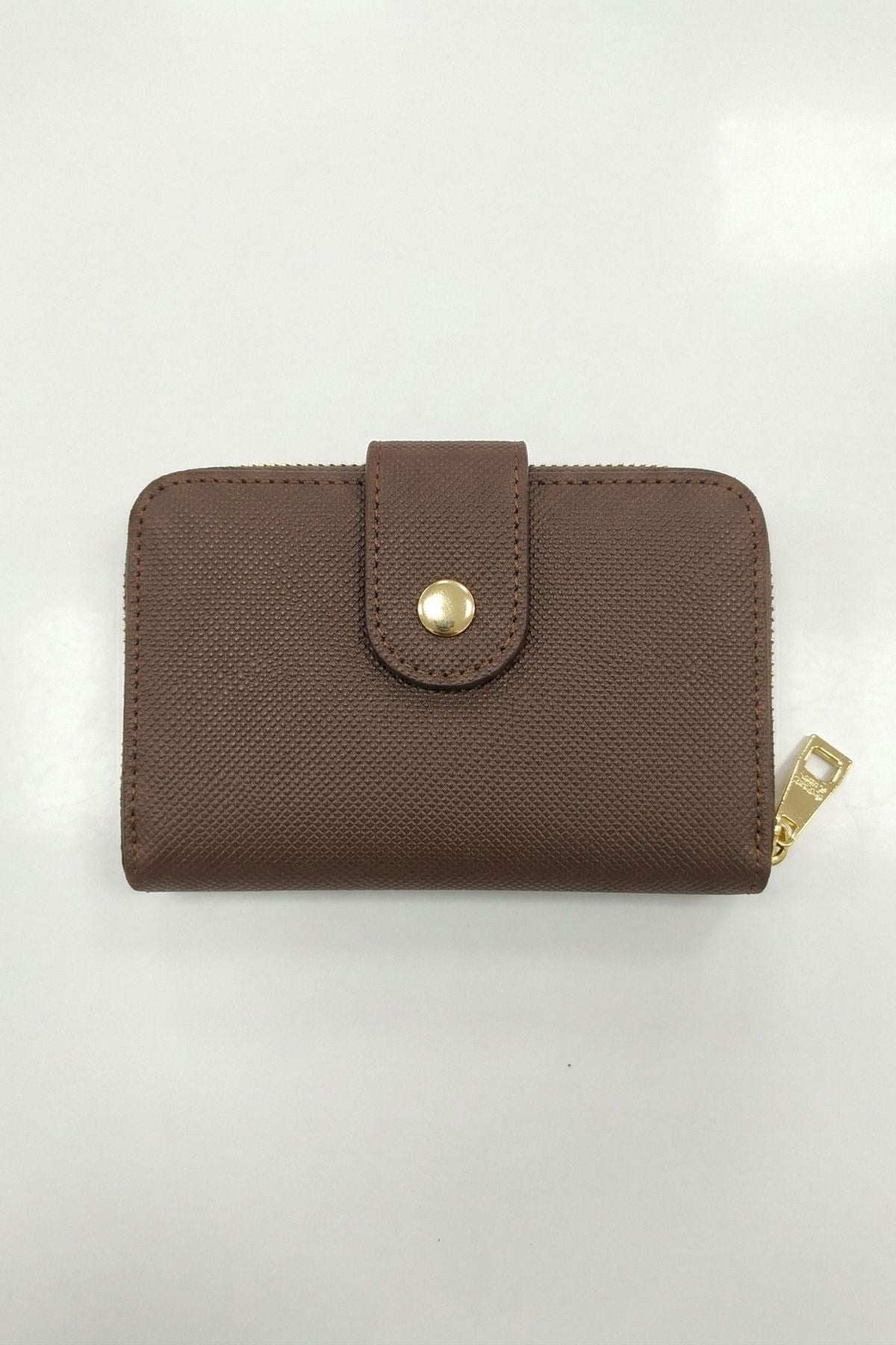 Kahve Çıtçıtlı Fermuarlı Cüzdan 243