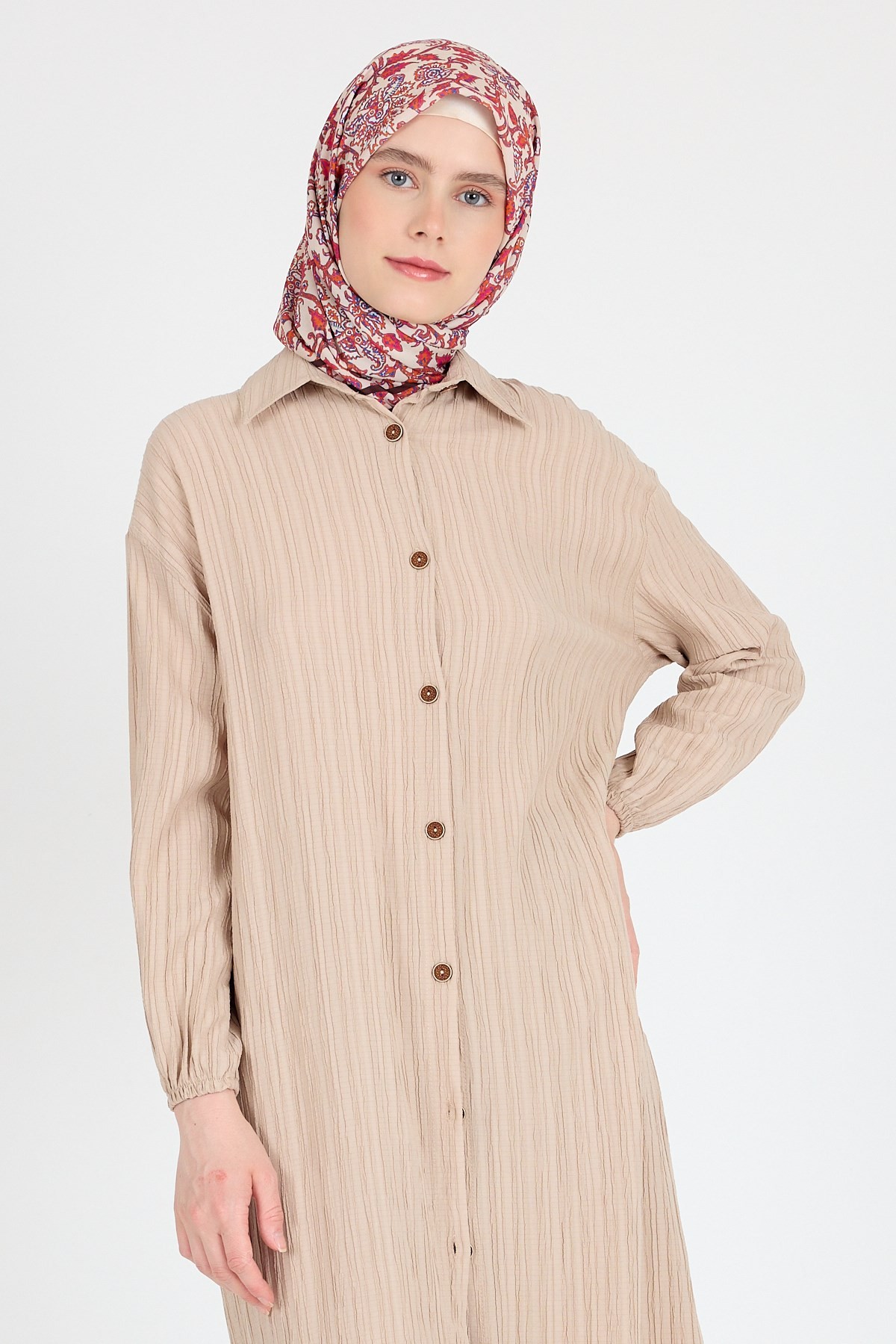 Kahve Desenli Eşarp 5695