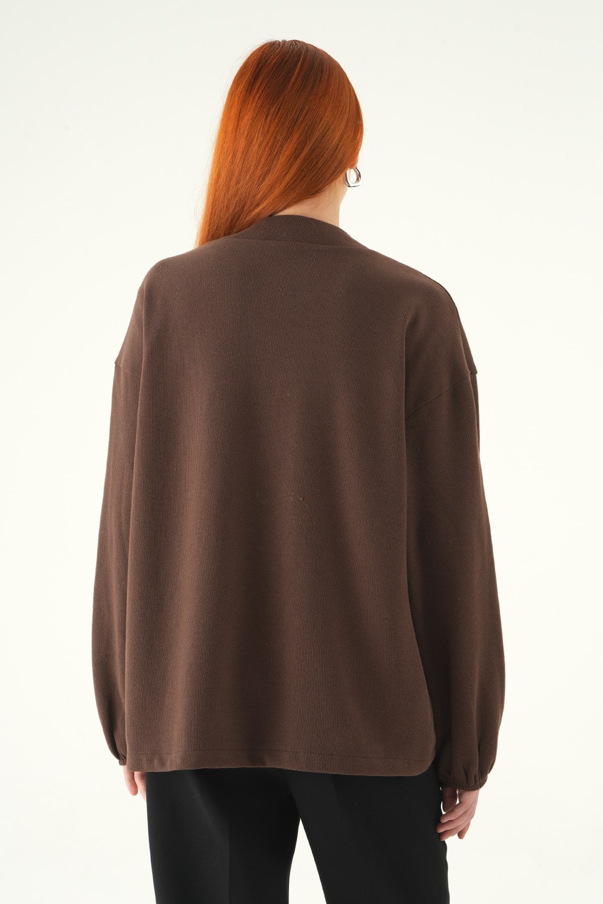 Kahve Önden Kemerli Kimono 3123A
