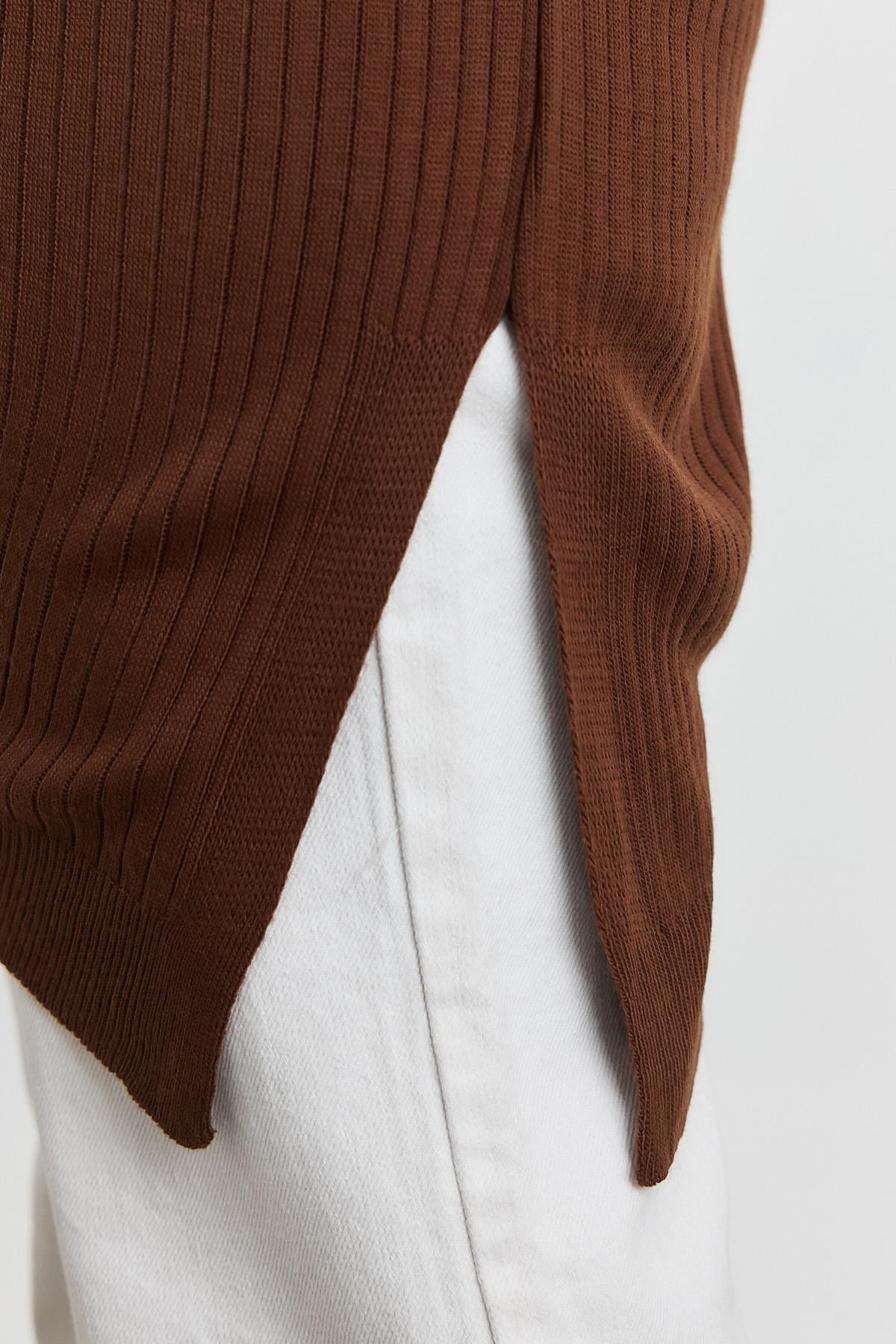 Kahve Polo Yaka Tunik 5410