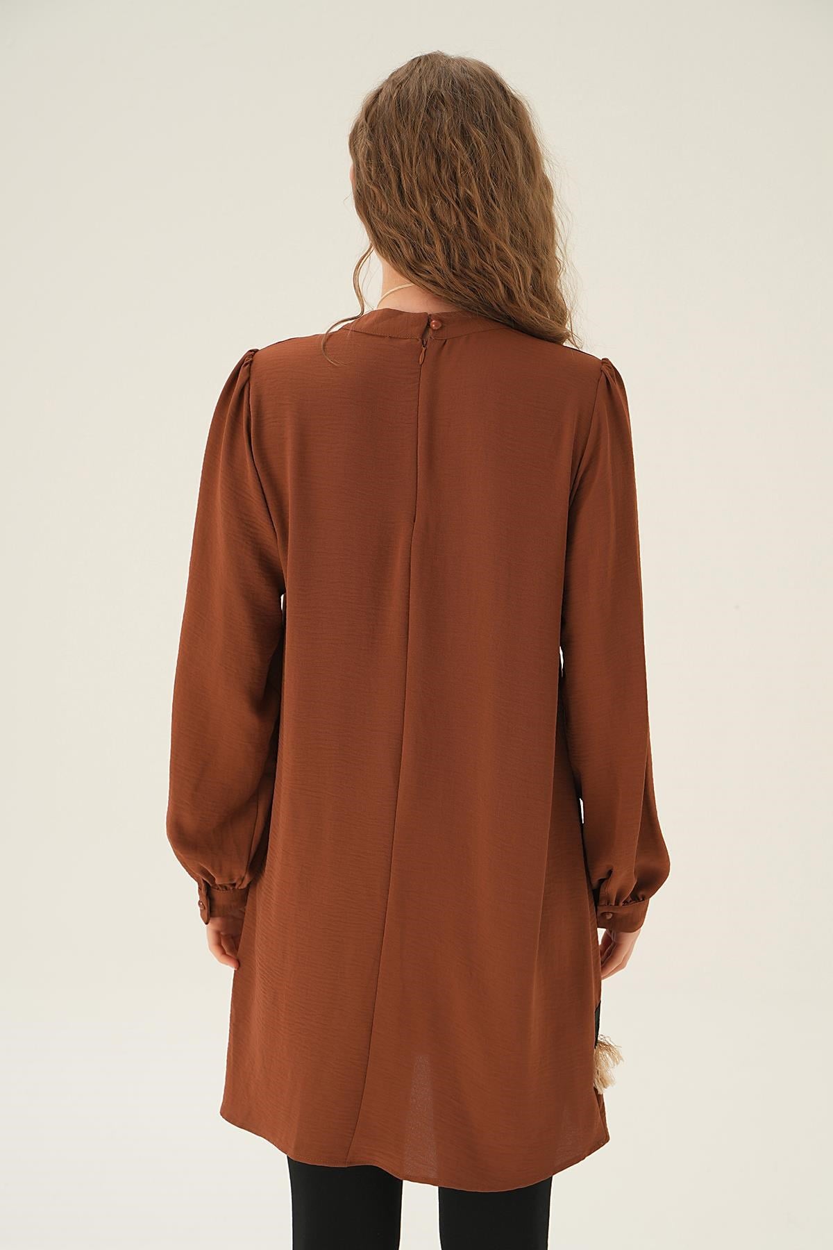 Kahve Püsküllü Tunik 25054