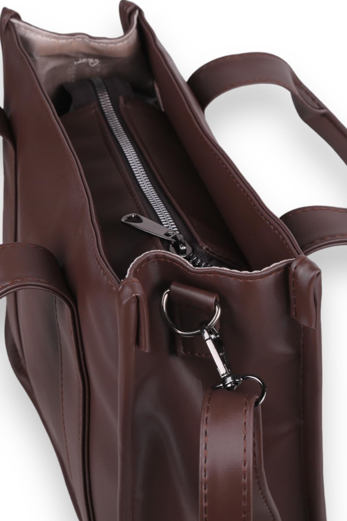 Kahve Saten Tote Çanta 9253