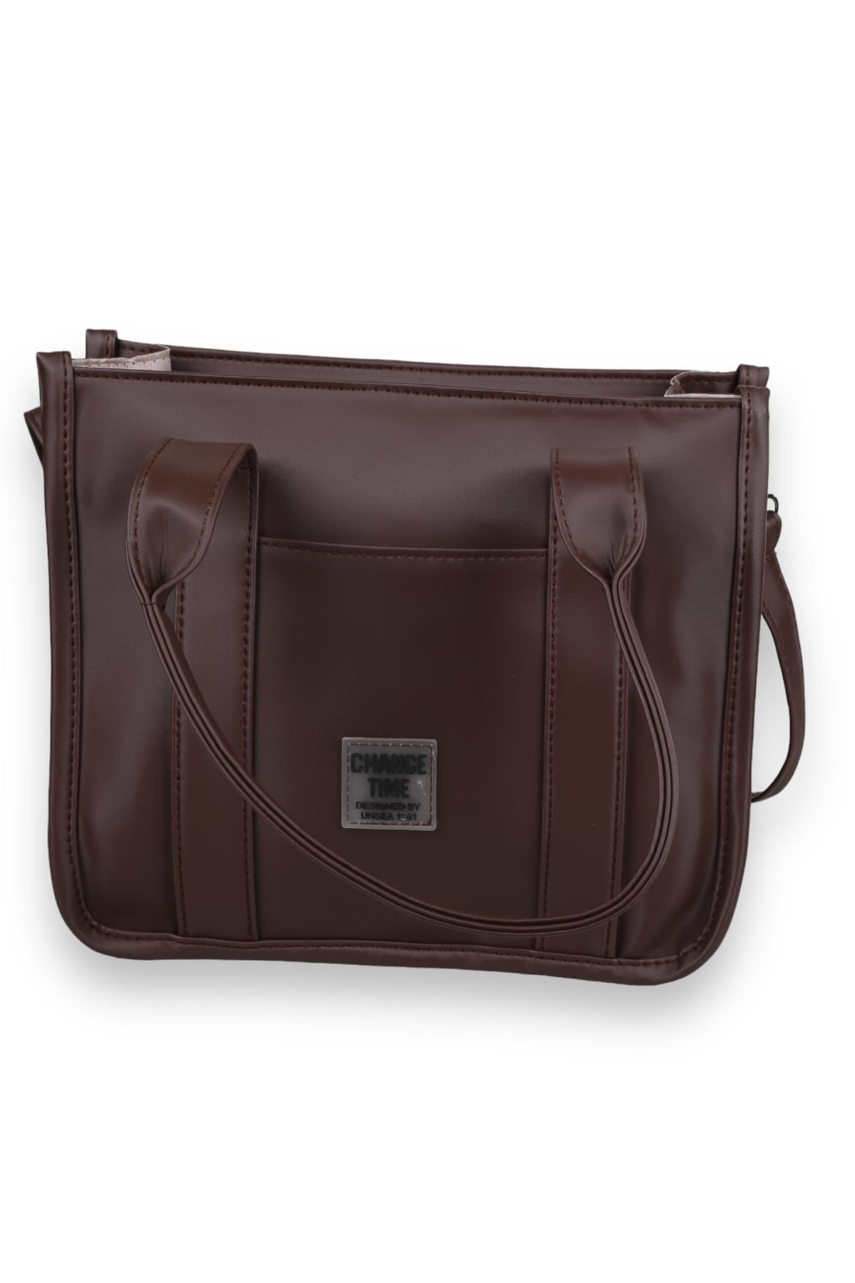 Kahve Saten Tote Çanta 9253
