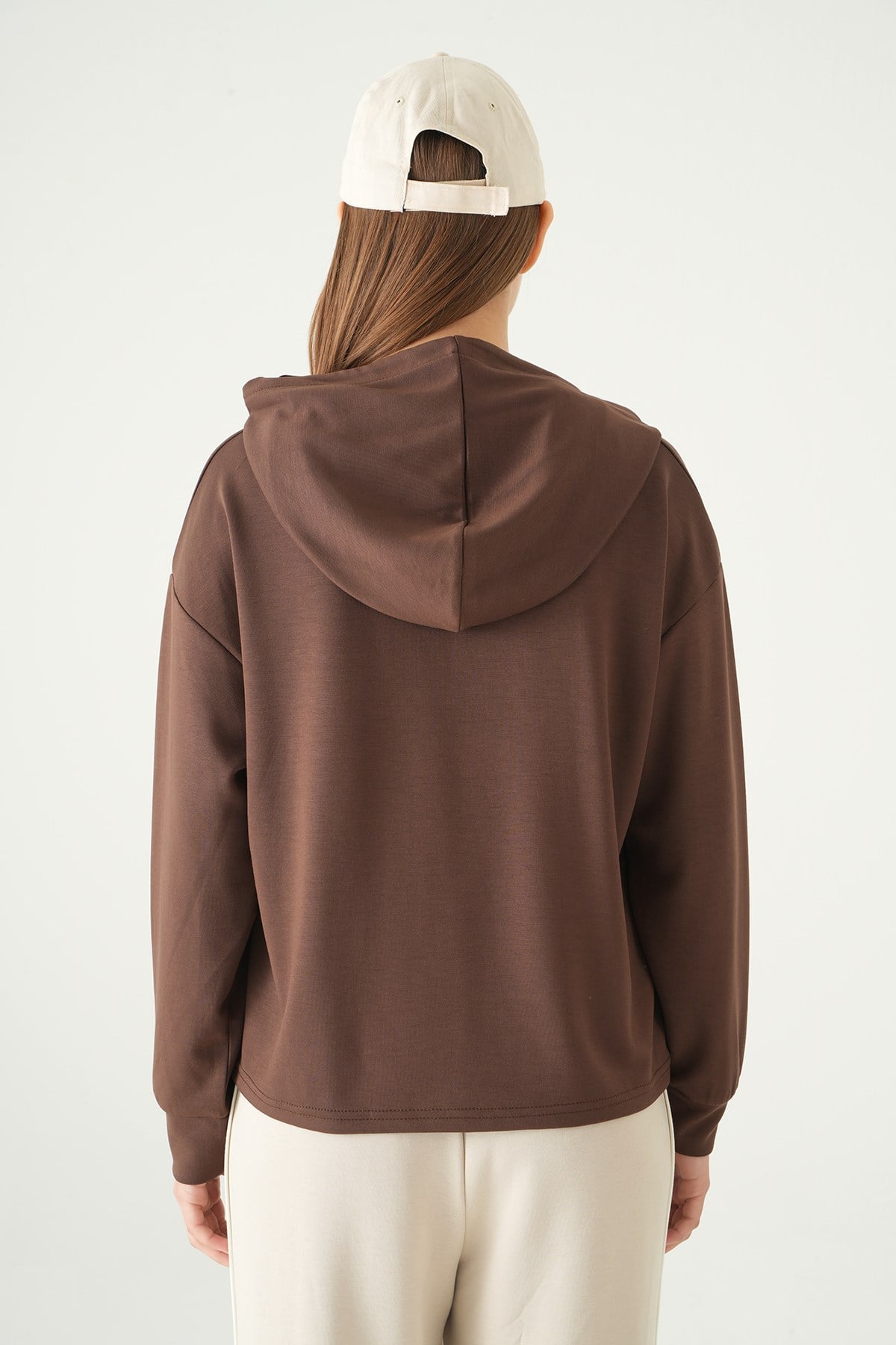 Kahve Şerit Detay Sweat 8308A