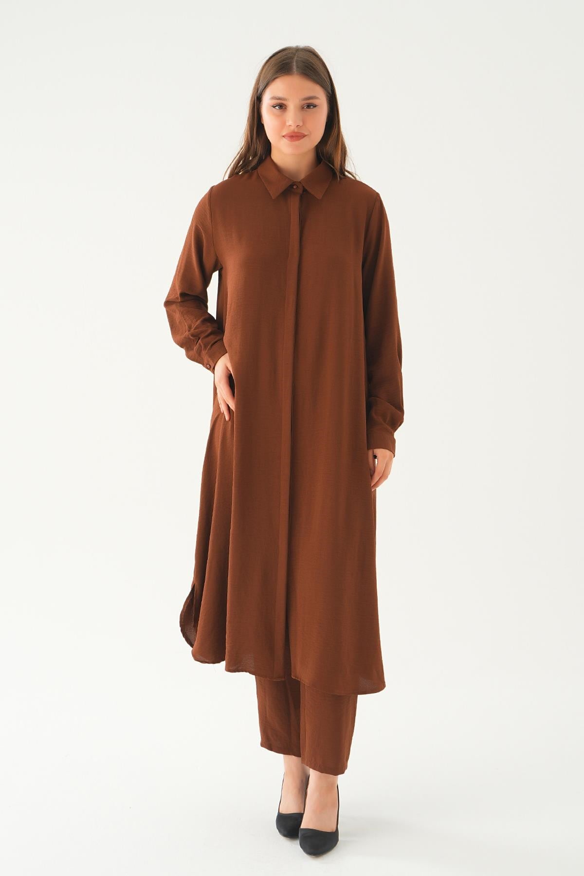 Kahve Tunik Pantolon Takım 4016A