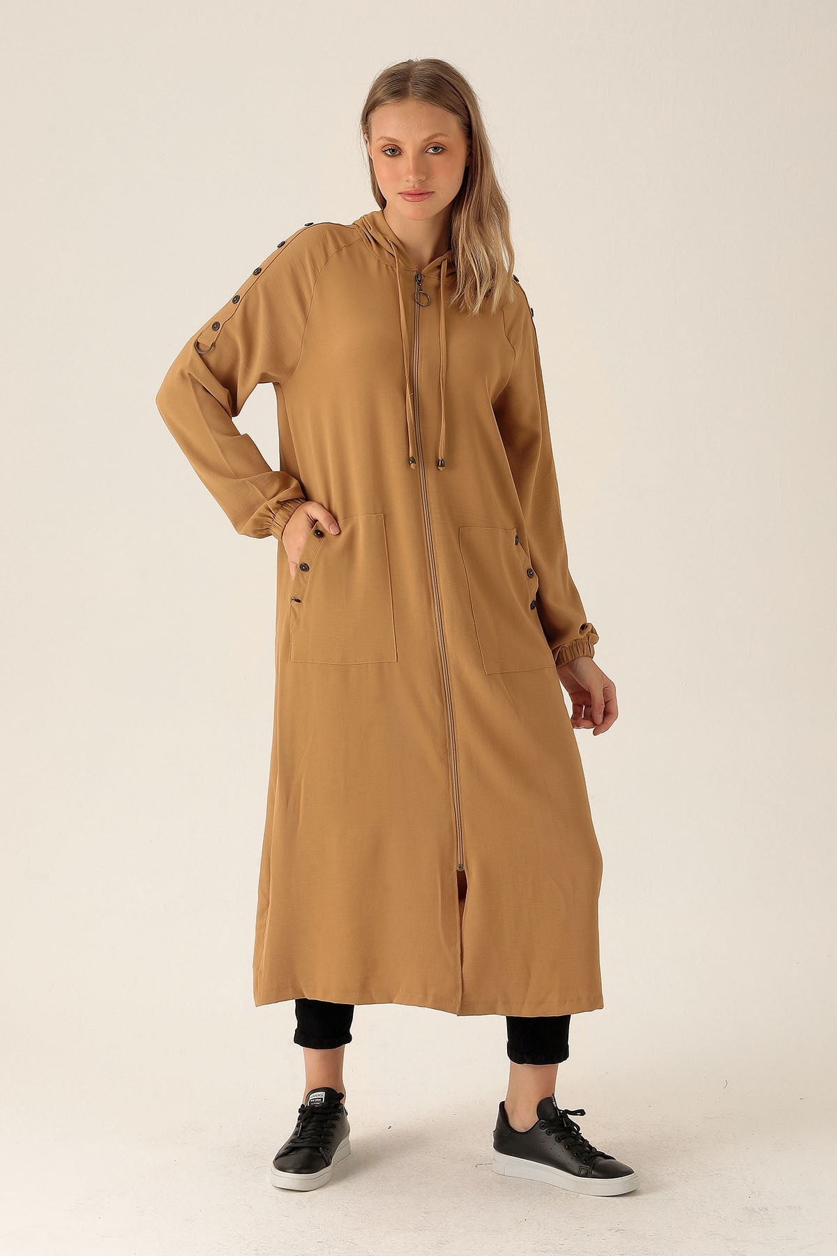 Kapüşunlu Uzun Kap - 6298A Vizon