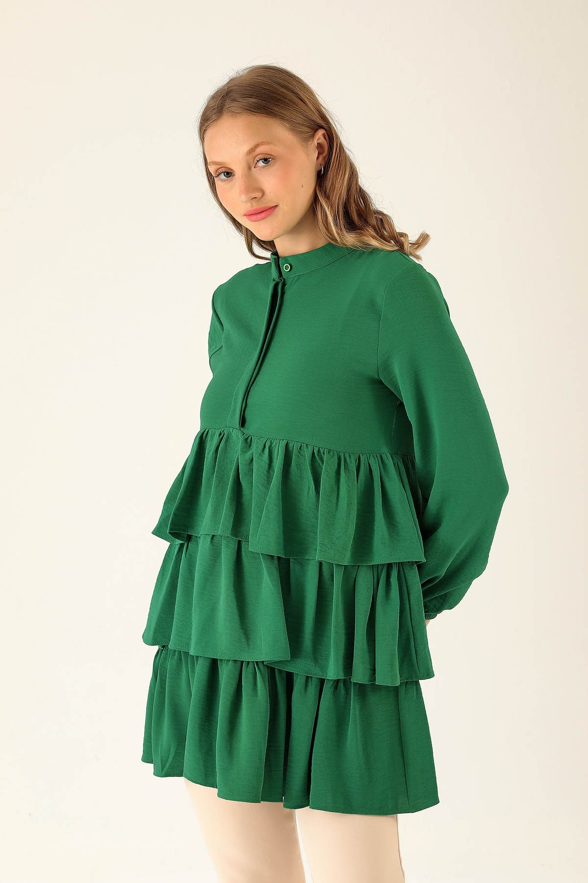 Kat Kat Detaylı Tunik - 6470A Benetton Yeşili