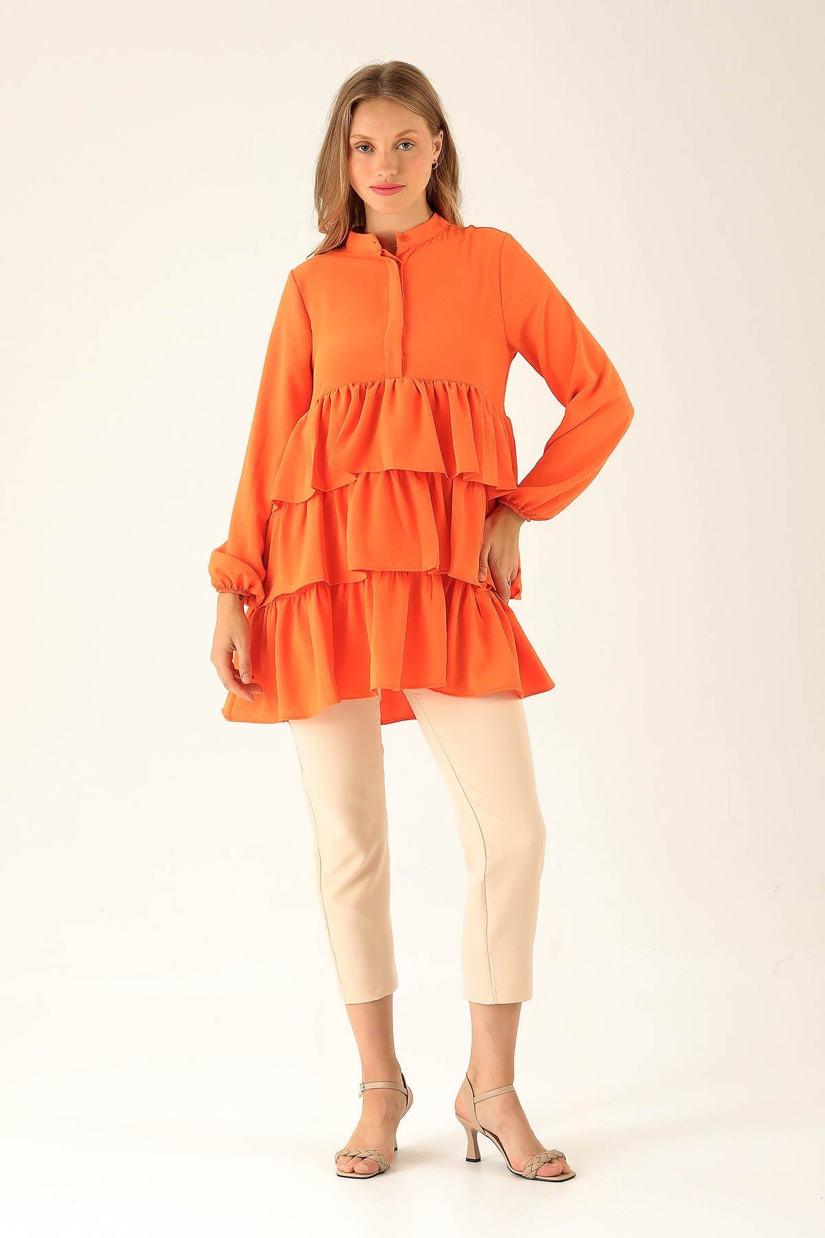 Kat Kat Detaylı Tunik - 6470A Orange