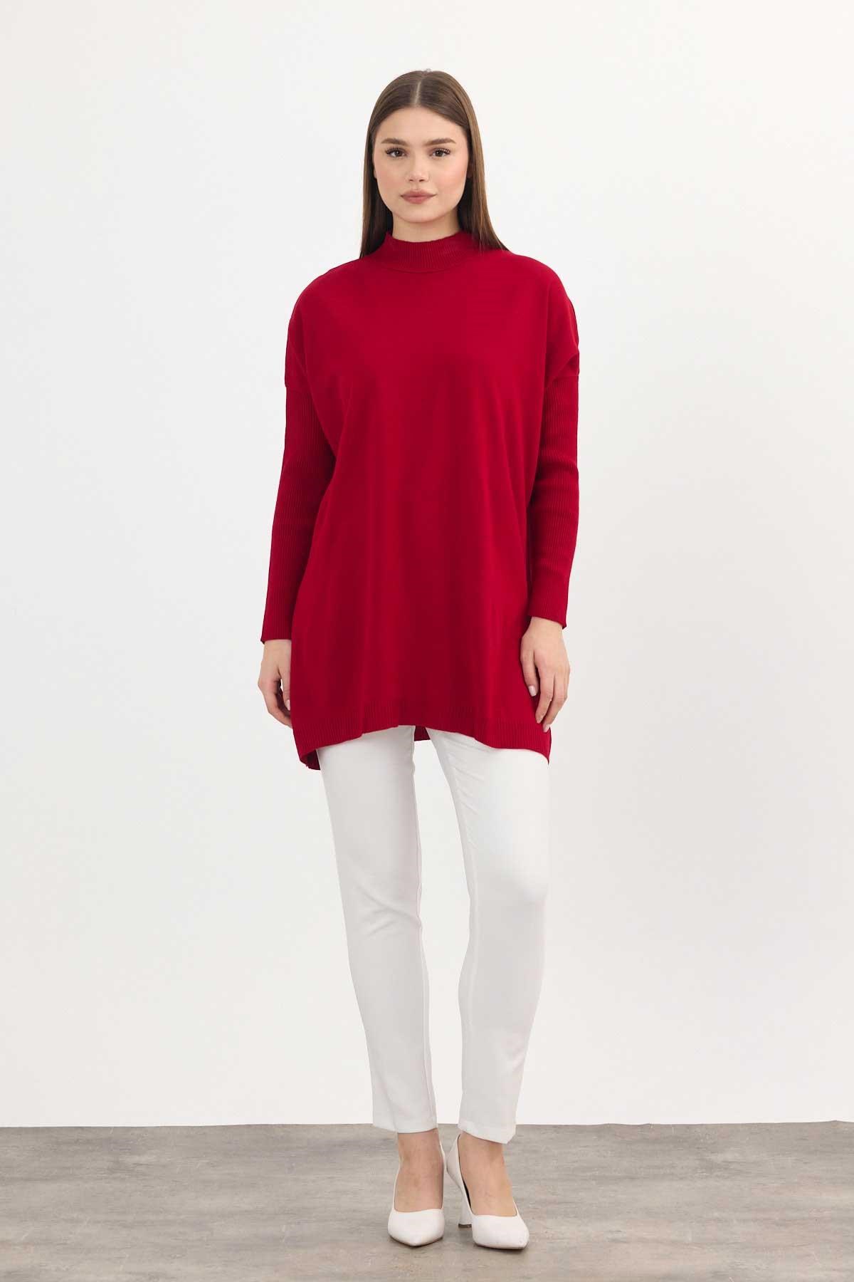 Kırmızı Balıkçı Yaka Tunik 5315