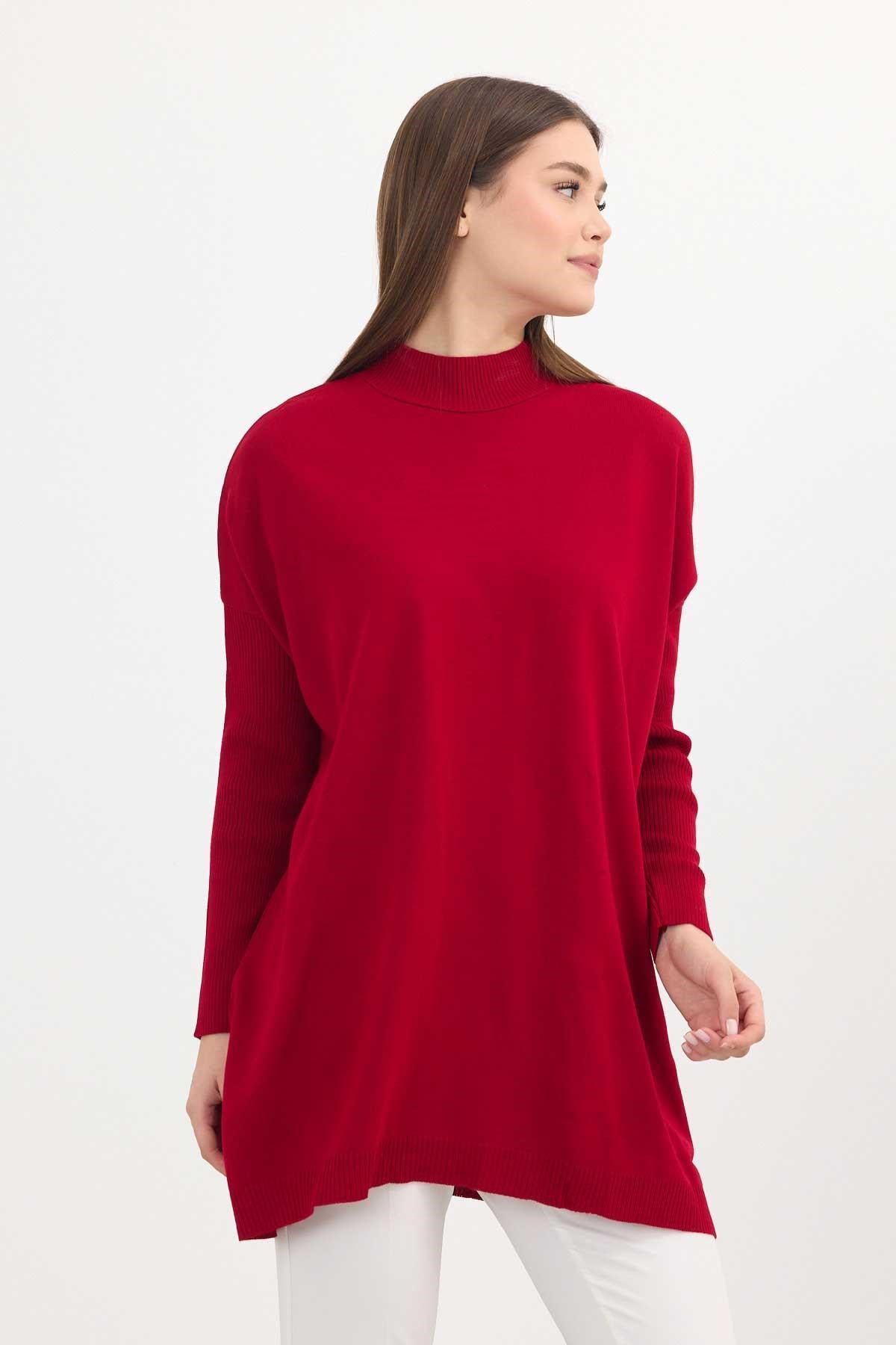 Kırmızı Balıkçı Yaka Tunik 5315
