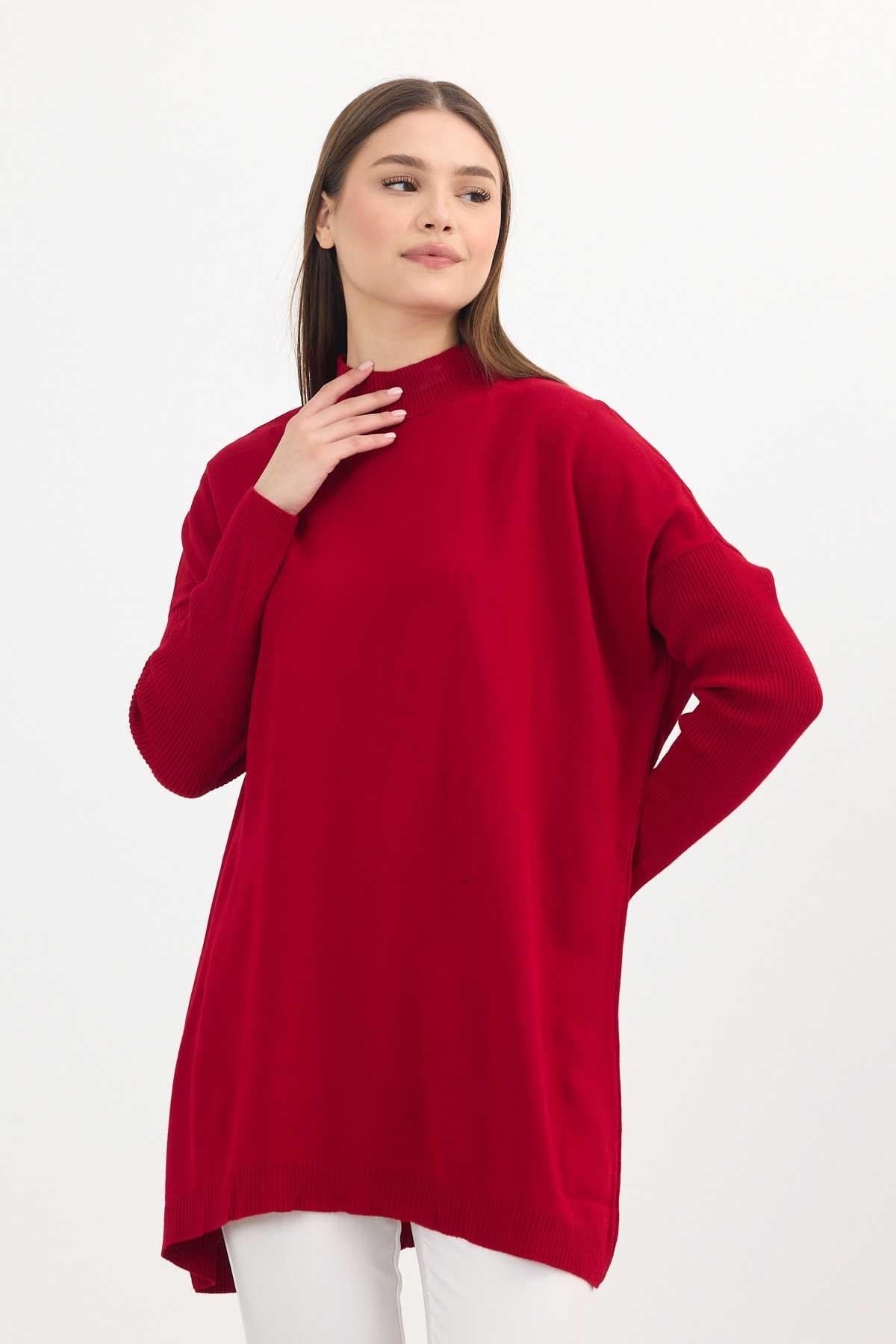 Kırmızı Balıkçı Yaka Tunik 5315