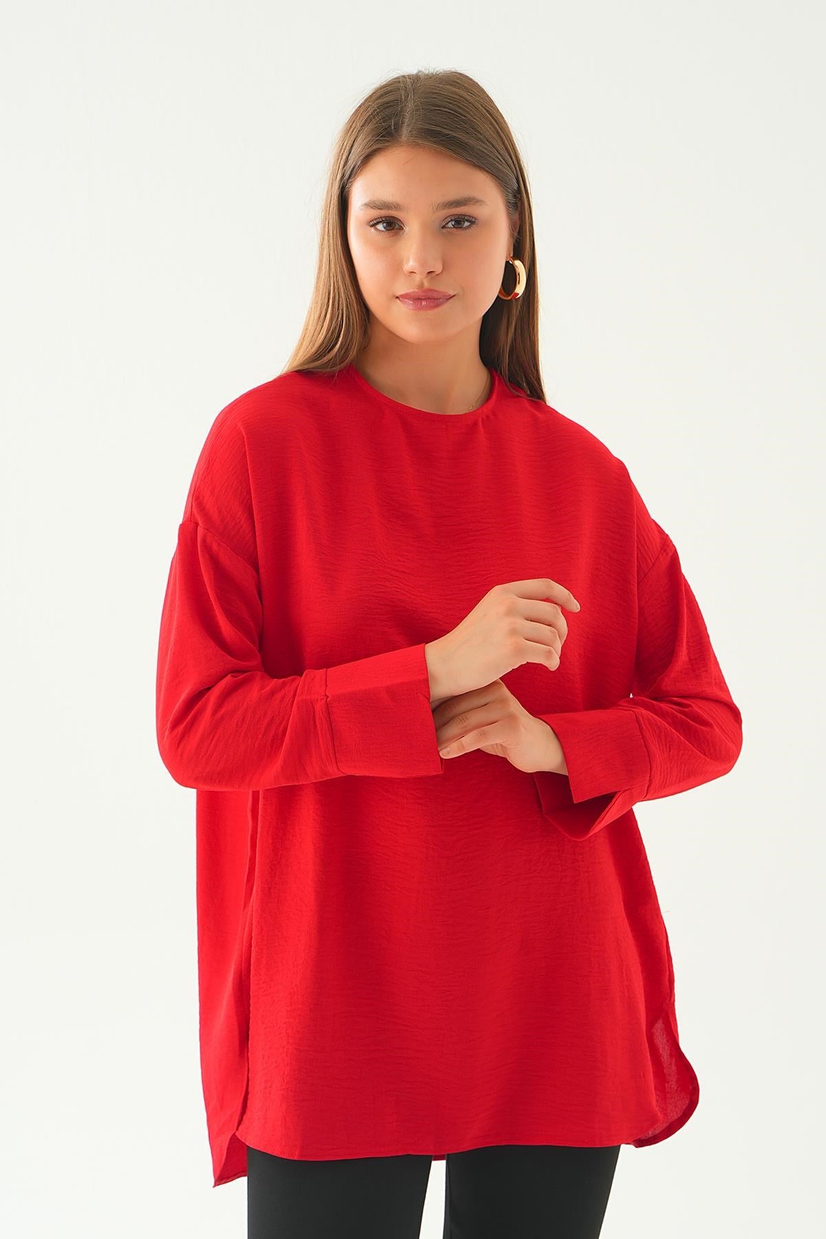 Kırmızı Bisiklet Yaka Tunik 6808A