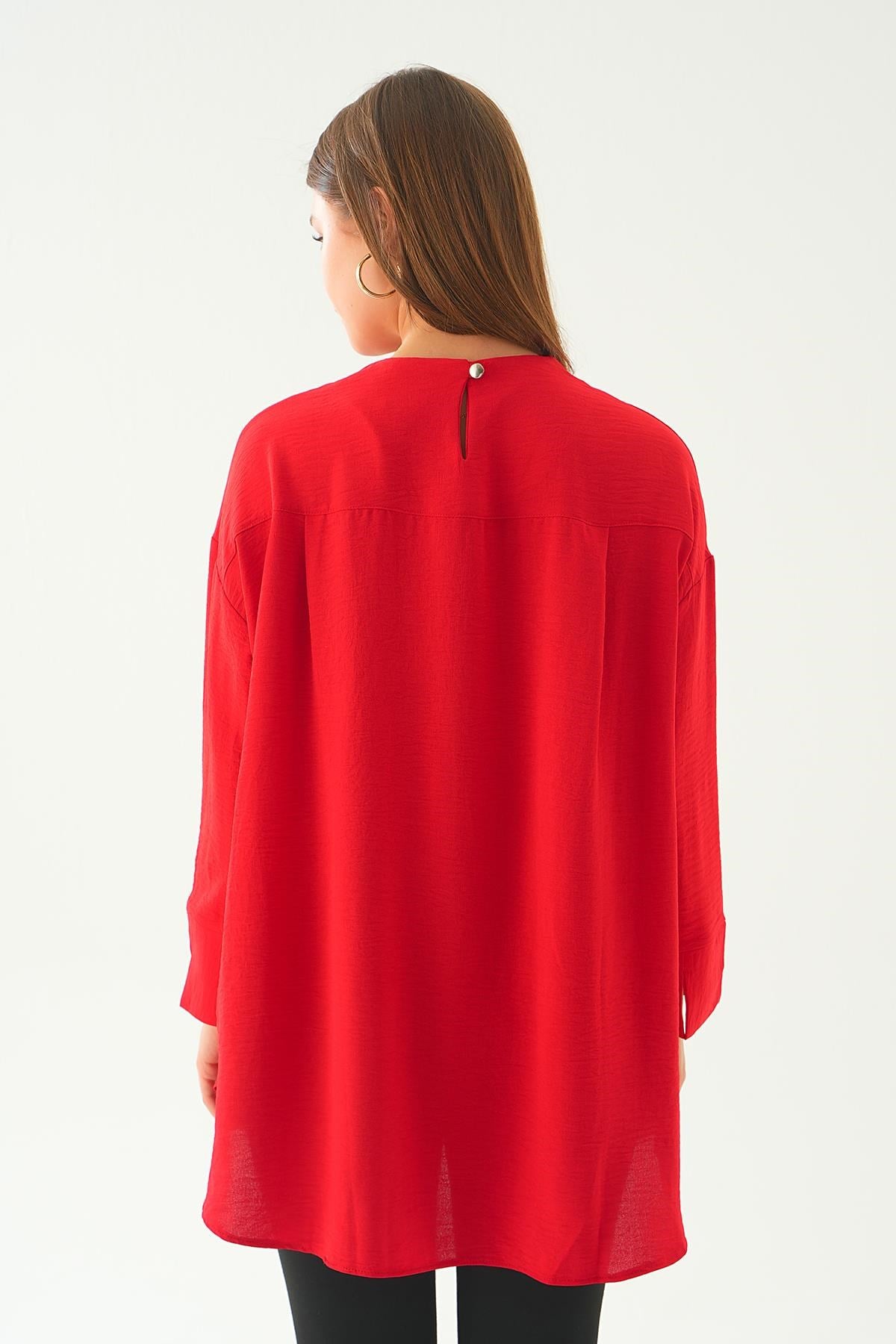 Kırmızı Bisiklet Yaka Tunik 6808A