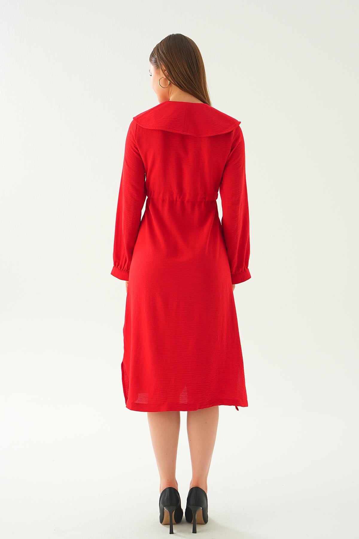 Kırmızı Sivri Yakalı Kap 4089A
