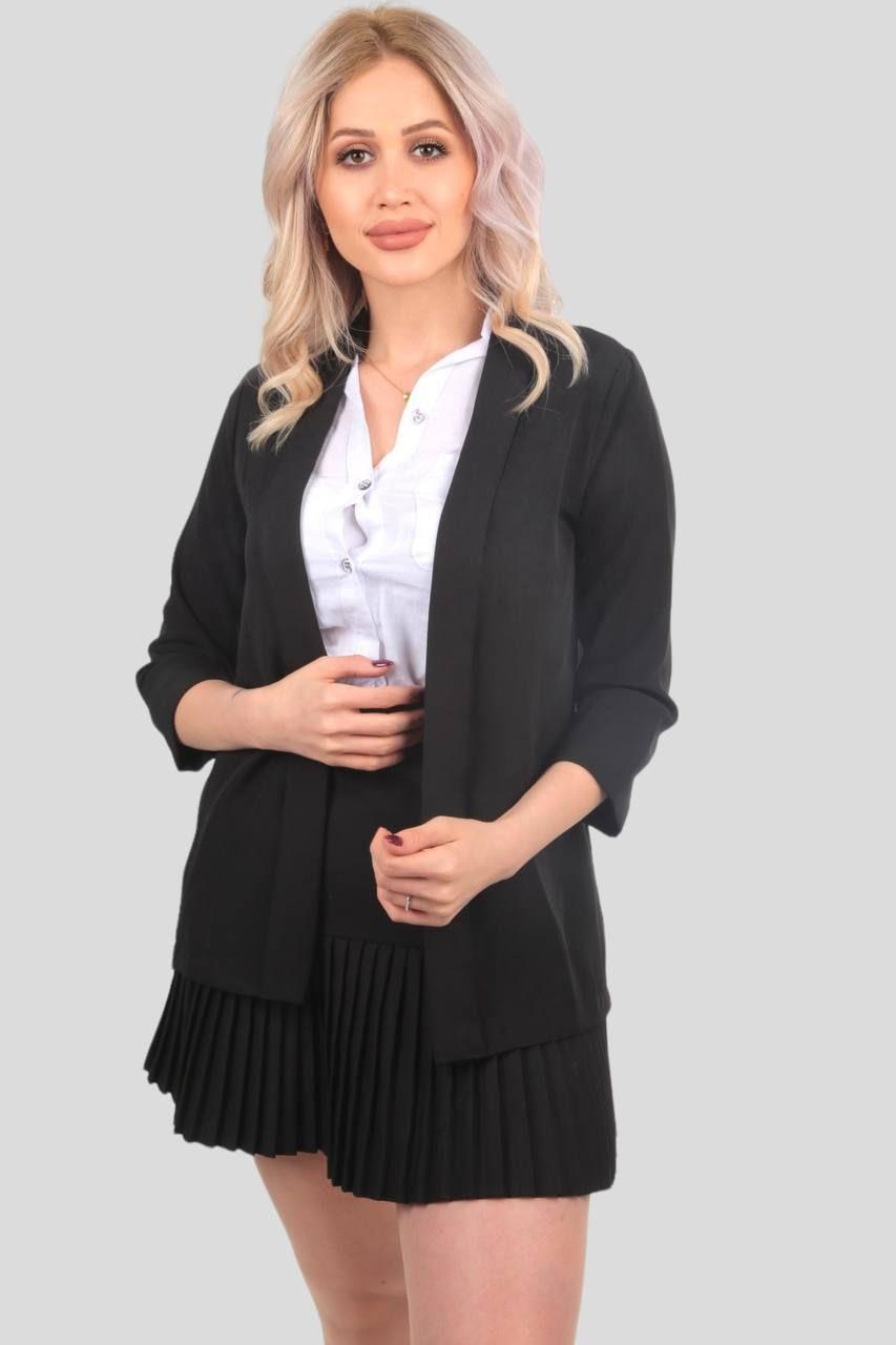 Kol Katlama Detay Ceket - 6382A Siyah