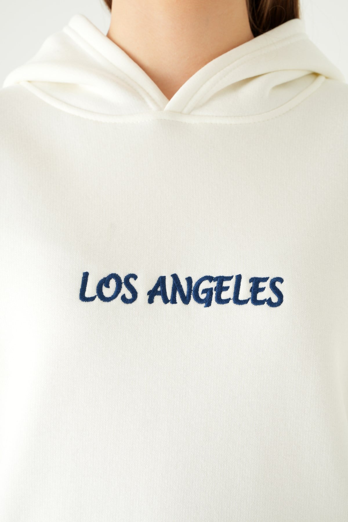 Krem Los Angeles Baskılı Sweat 1042