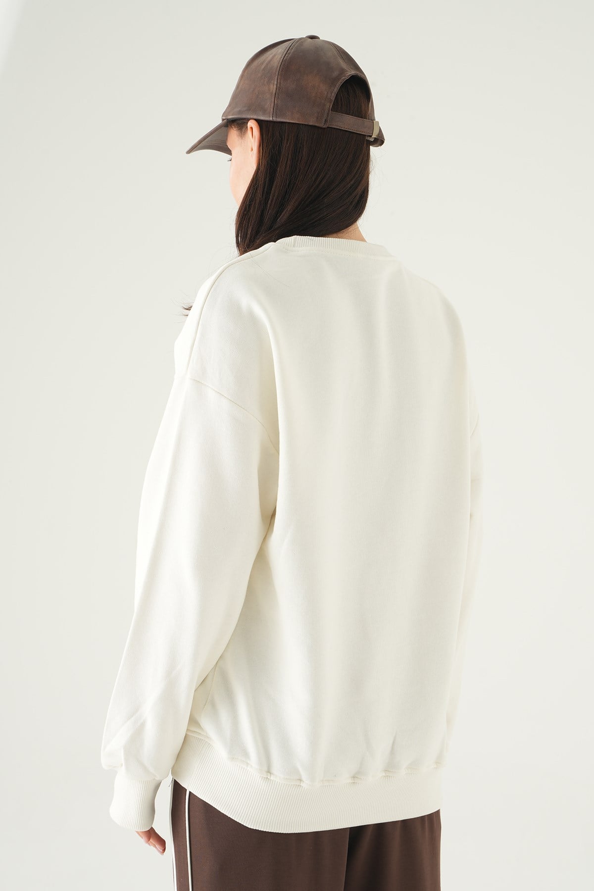 Krem Saint Paradiso Baskılı Sweat 1036
