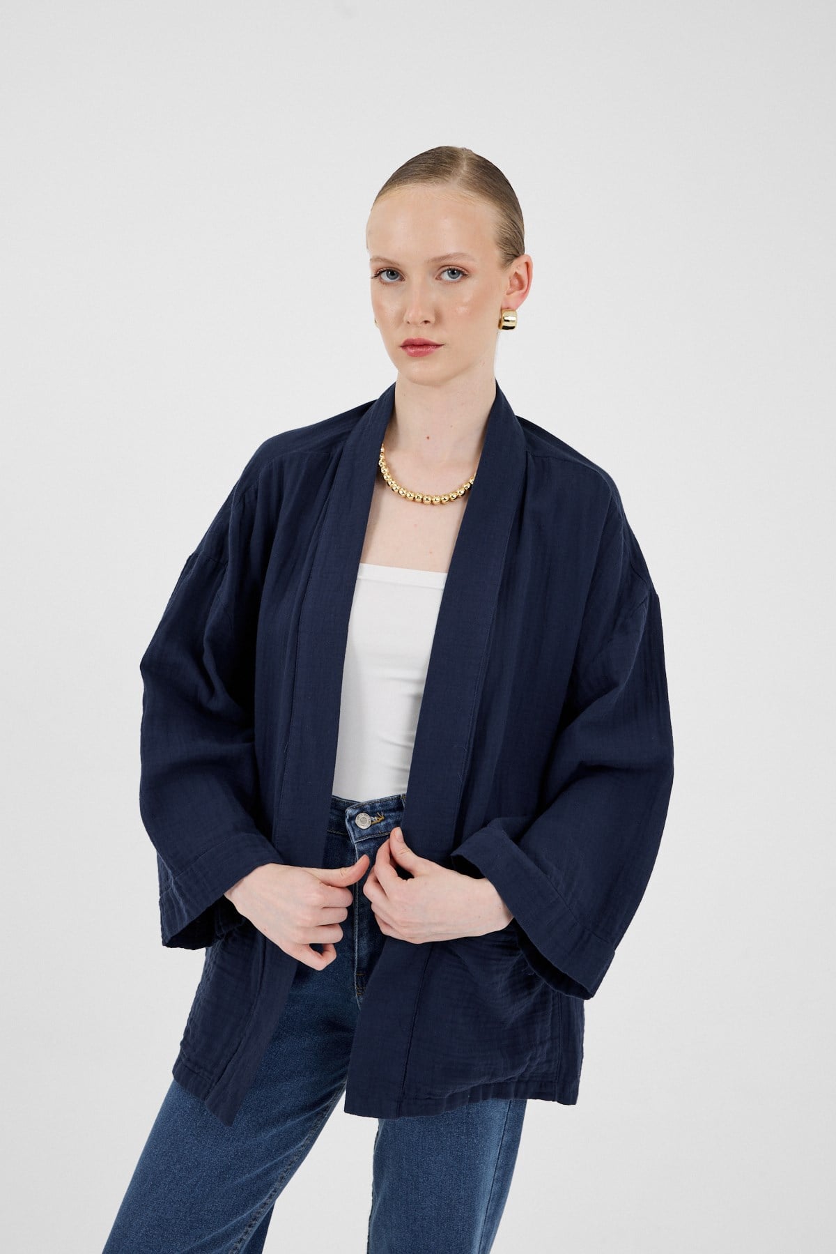 Laci %100 Pamuk Cepli Müslin Kimono 8065A