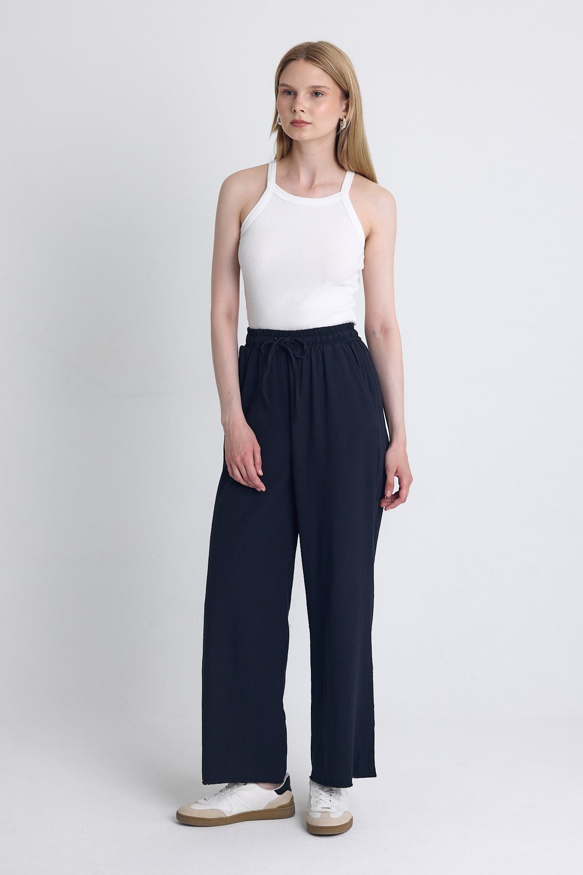Laci Bel Lastikli Bol Paça Pantolon 4760
