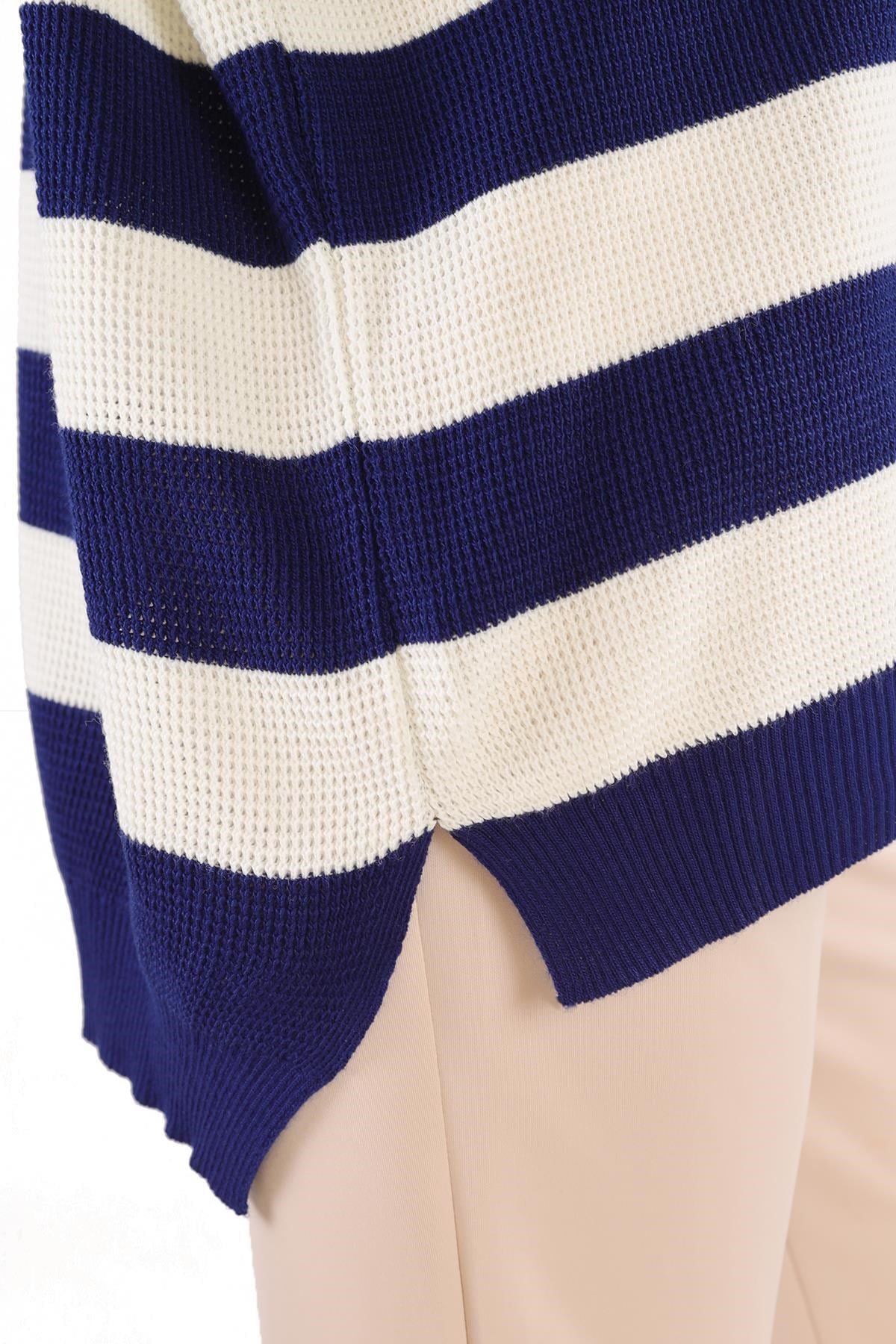 Laci Bisiklet Yaka Çizgili Tunik 5380