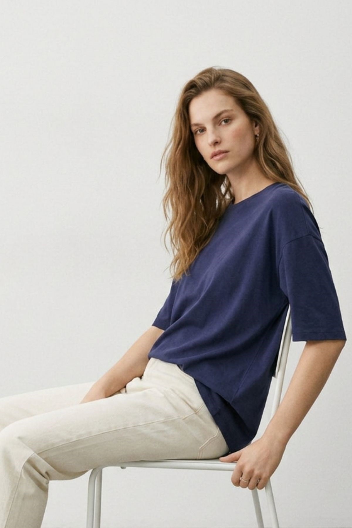 Laci Bisiklet Yaka Oversize Tişört 3659