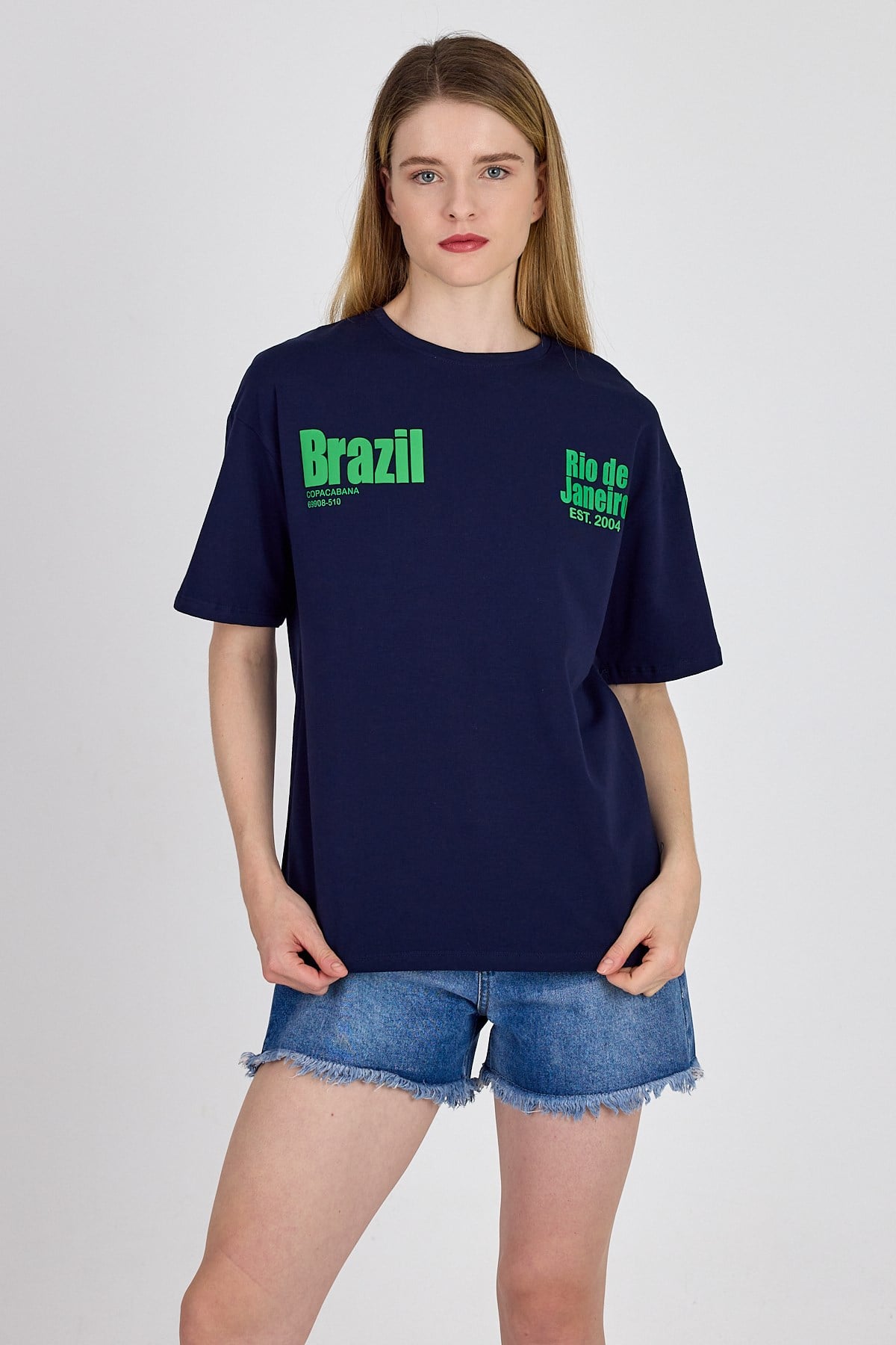 Laci Brazil Yazı Baskılı Tişört 6403