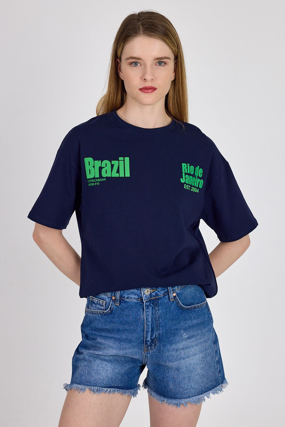 Laci Brazil Yazı Baskılı Tişört 6403