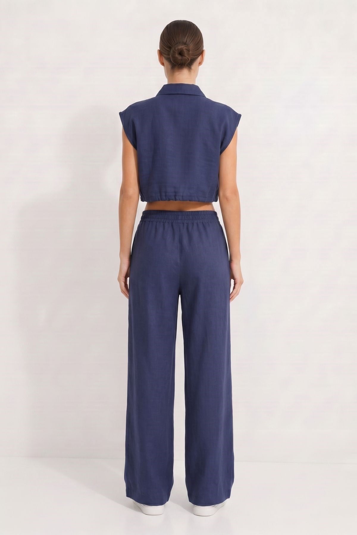Laci Cepli crop Gömlek Pantolon Takım 7157