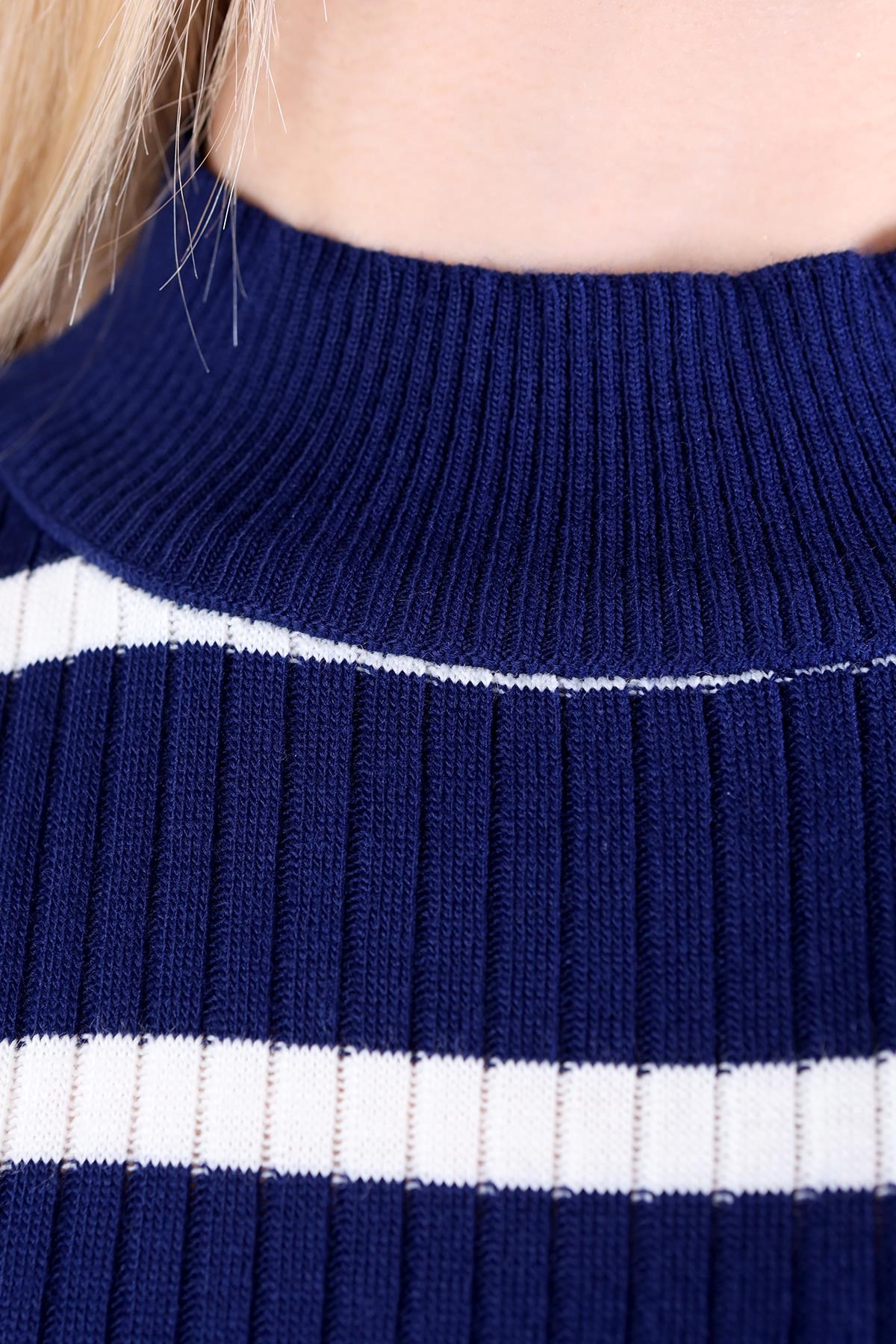 Laci Çizgili Balıkçı Yaka Tunik 5415