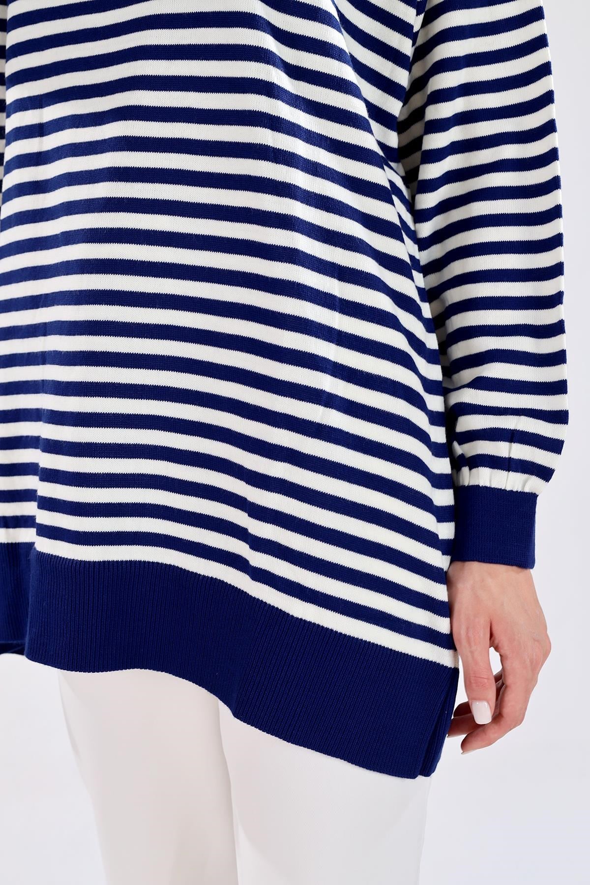 Laci İnce Çizgi Polo Yaka Tunik 5345