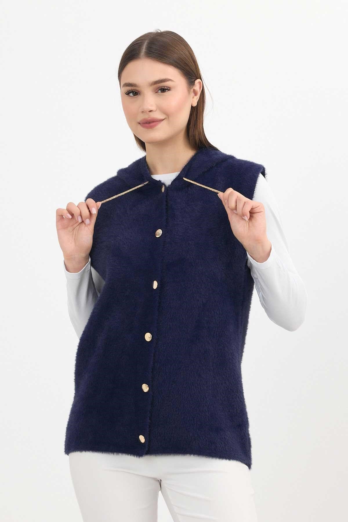 Laci Kapüşonlu Yumoş Yelek 6681