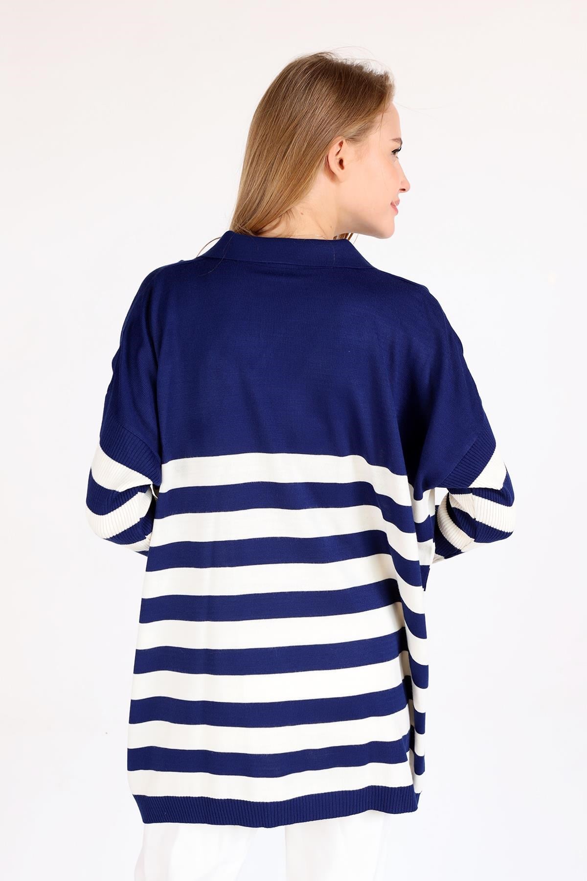 Laci Polo Yaka Çizgili Tunik 5340