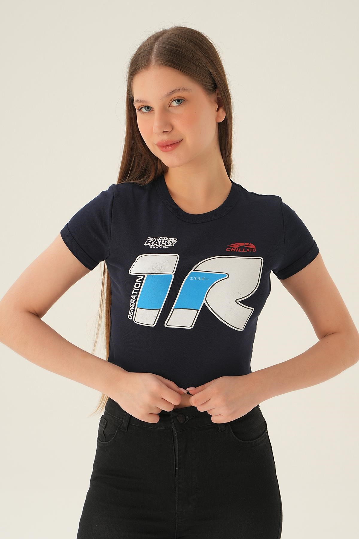 Laci Rally Baskı Kısa Tişört 3911