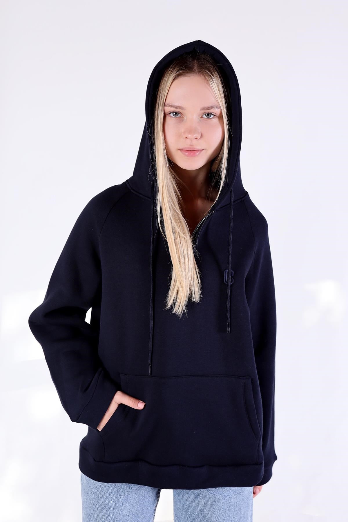 Laci Yarım Fermuar Detay Cepli Sweat 9140M