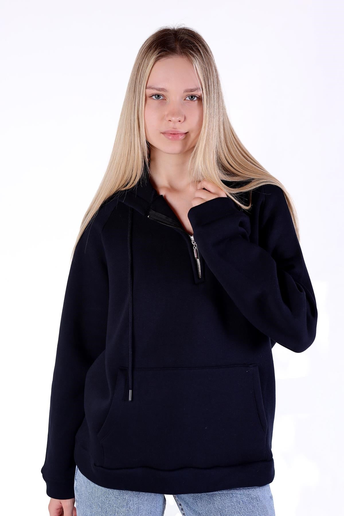 Laci Yarım Fermuar Detay Cepli Sweat 9140M