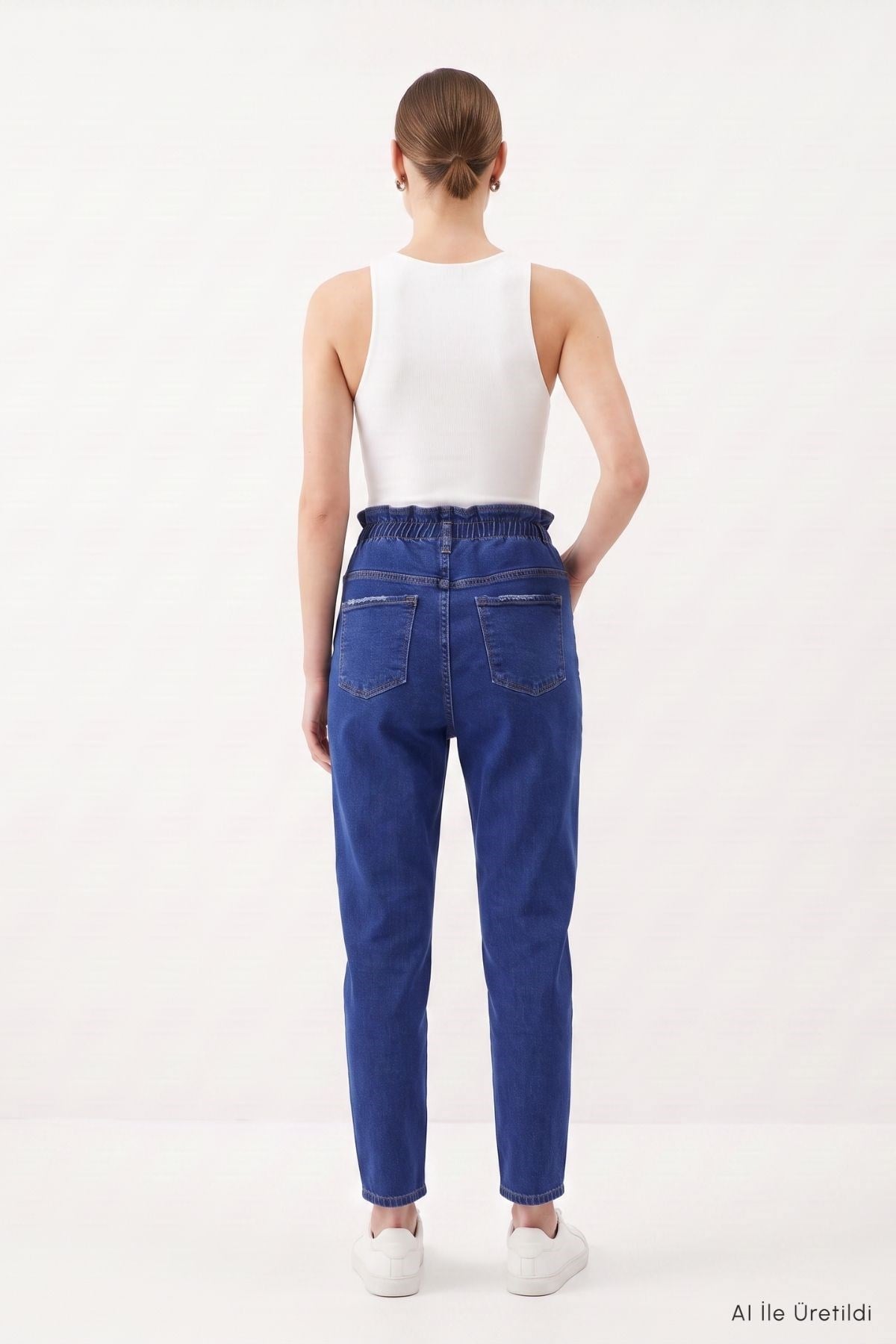 Mavi Bel Lastikli Battal Boy Jean 564