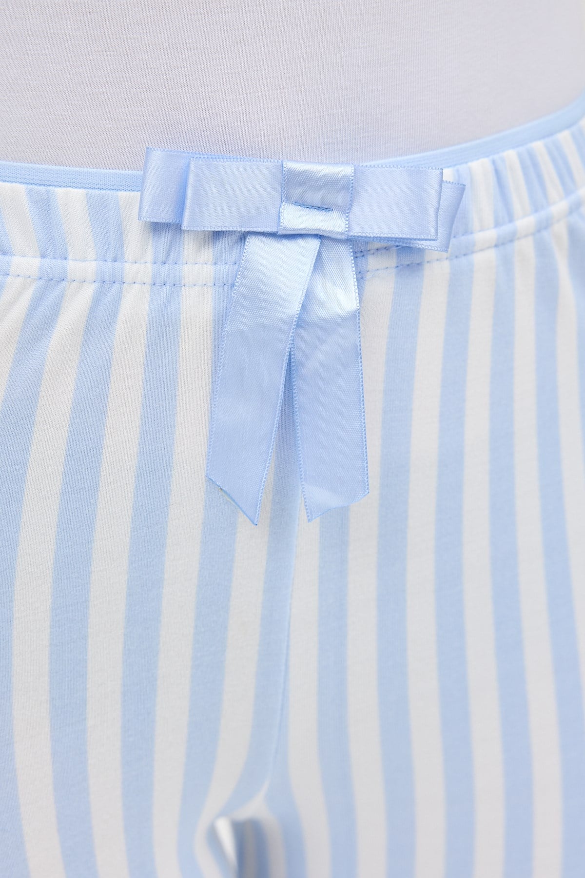 Mavi Çizgi Desenli Lastik Bel Kadın Pijama Altı 4527