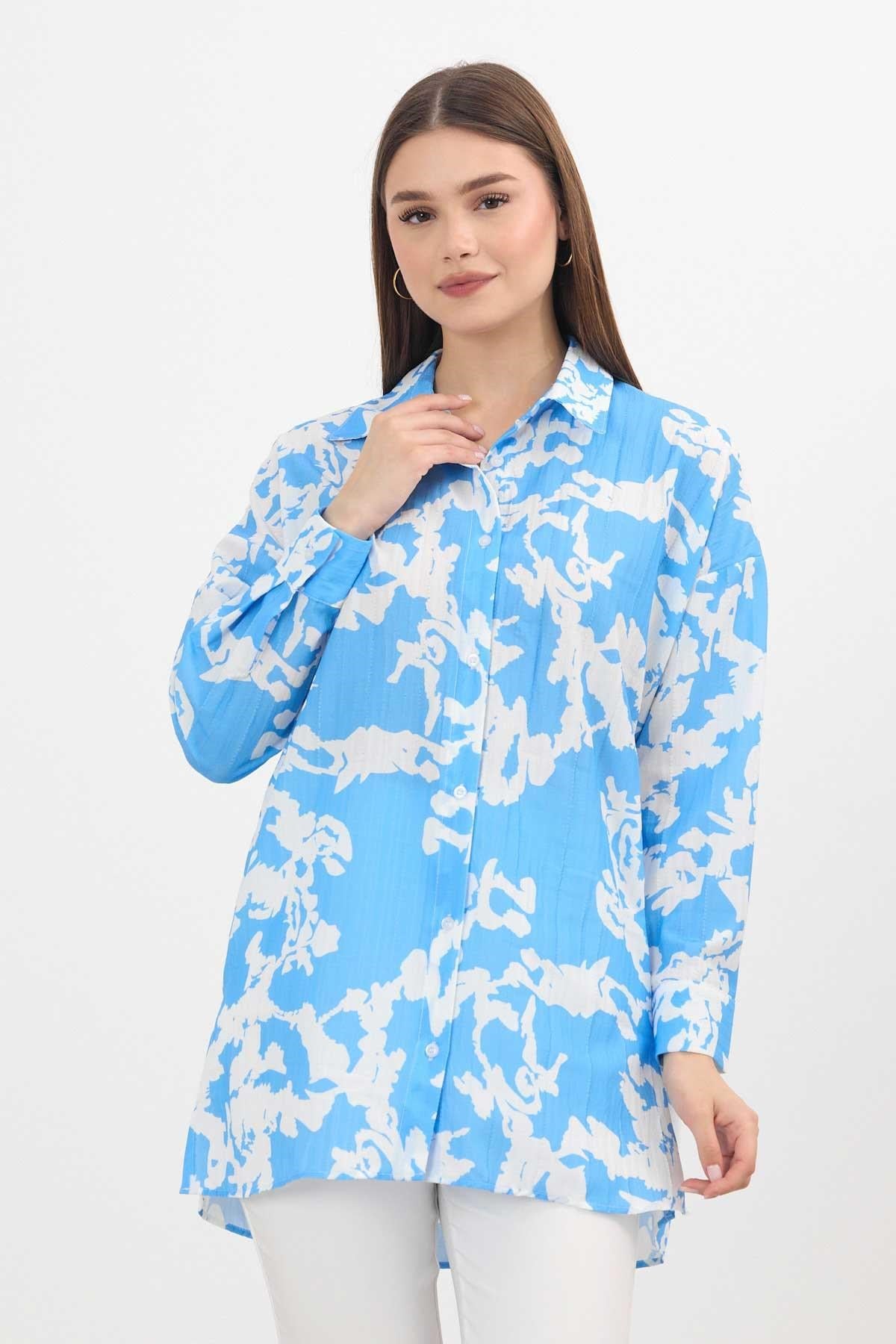 Mavi Desenli Tunik 4401A