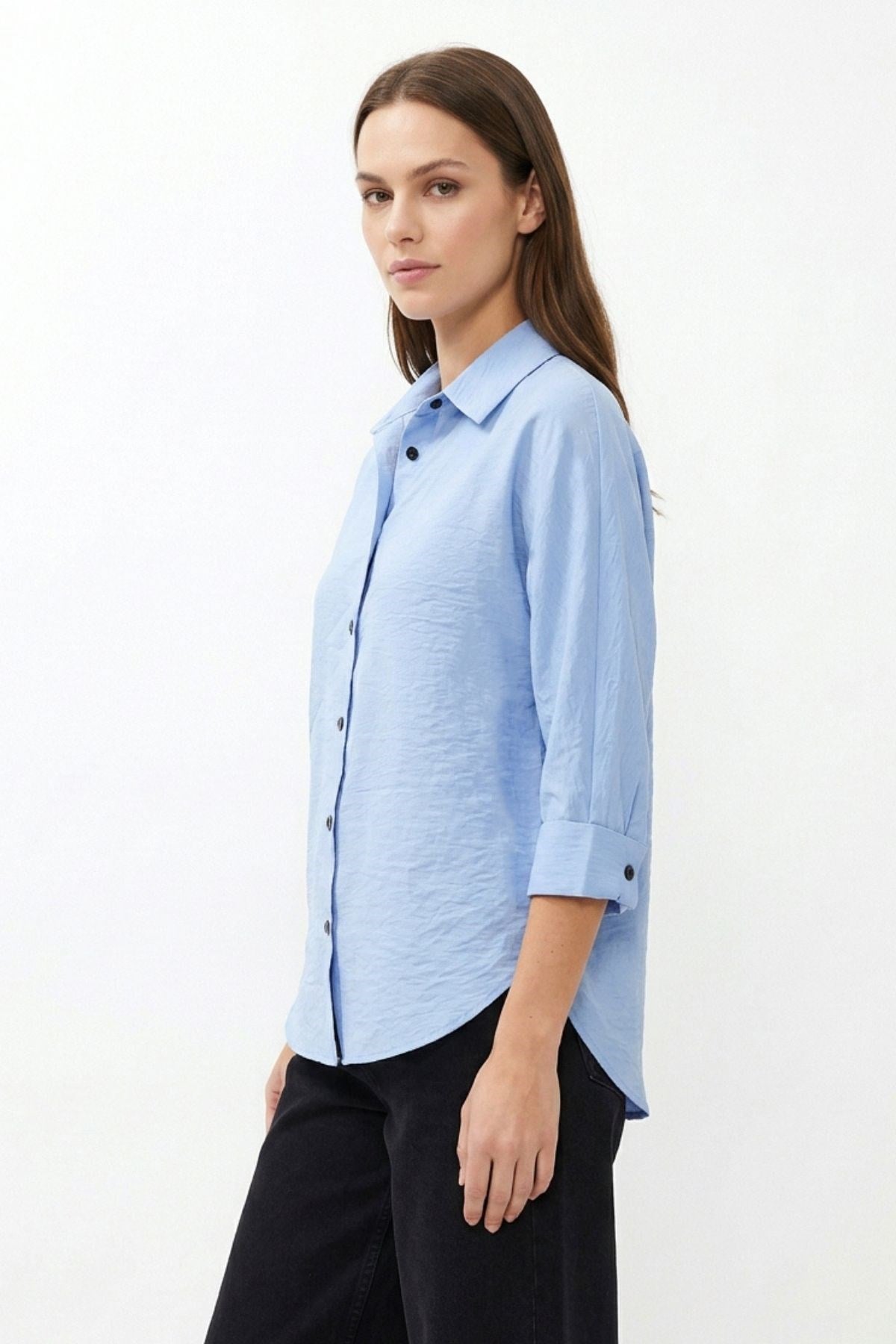 Mavi Fakir Kol Oversize Gömlek 4143