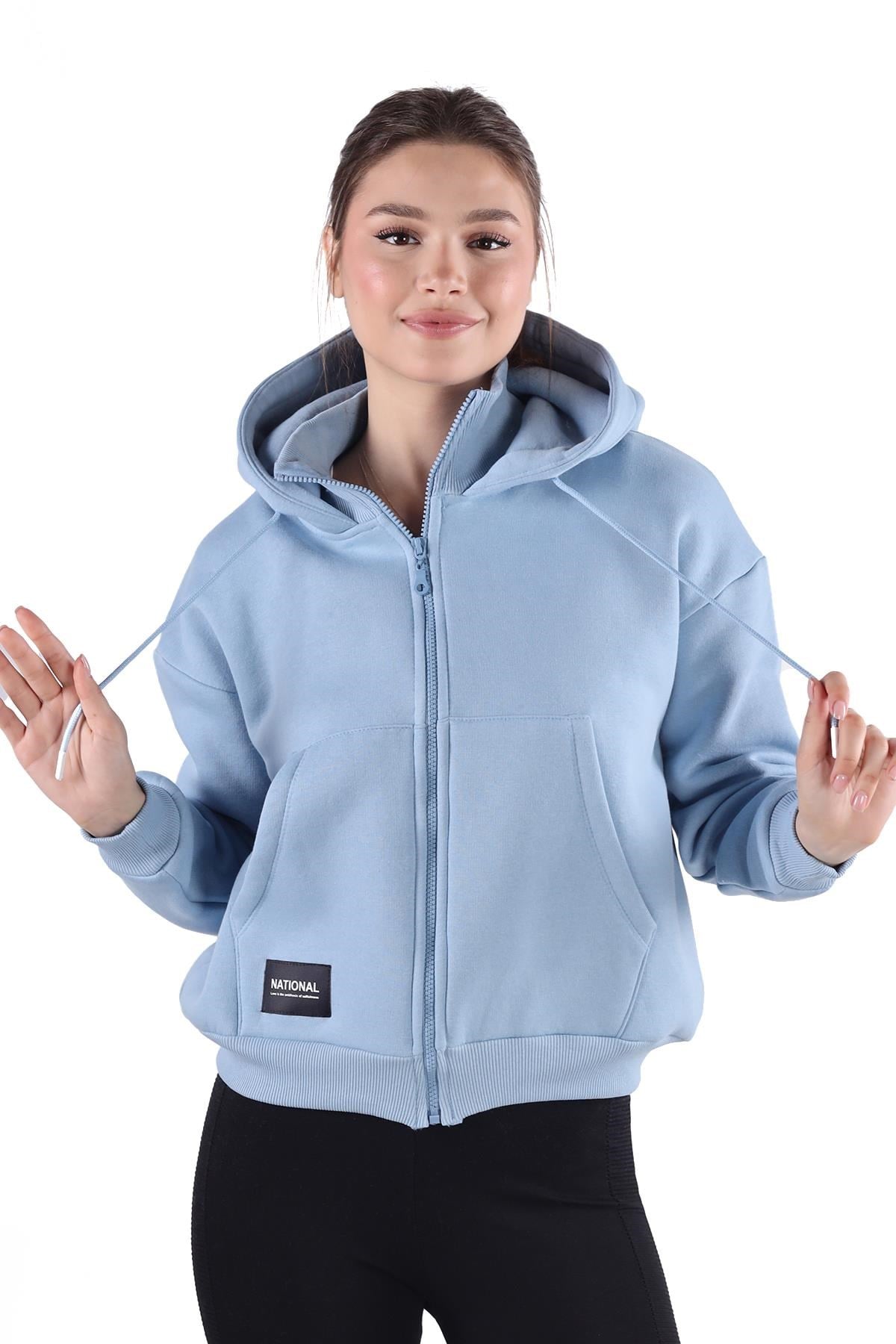Mavi Fermuar Detay Sweat 9171M