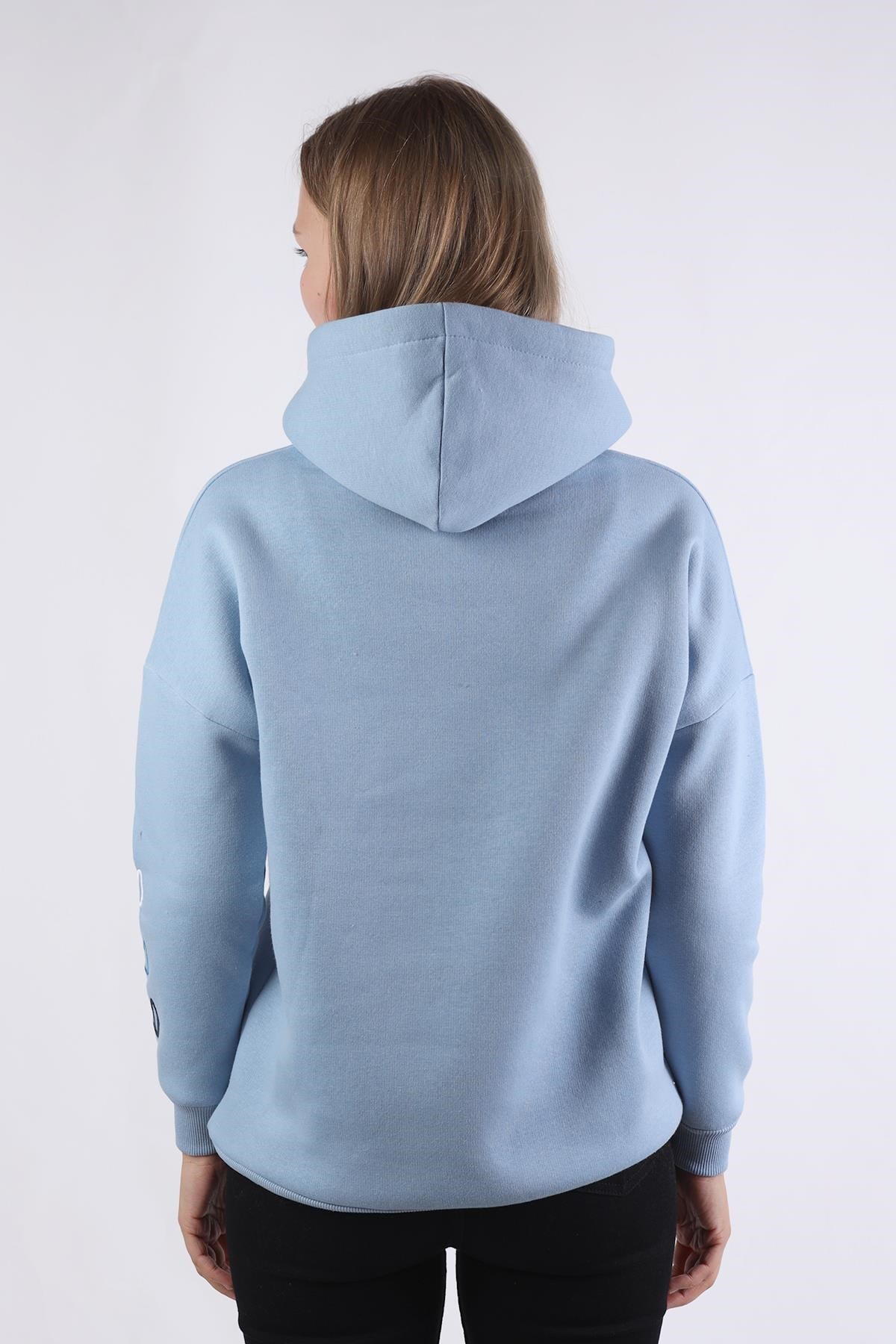 Mavi Kalp Nakışlı Sweat 9154M