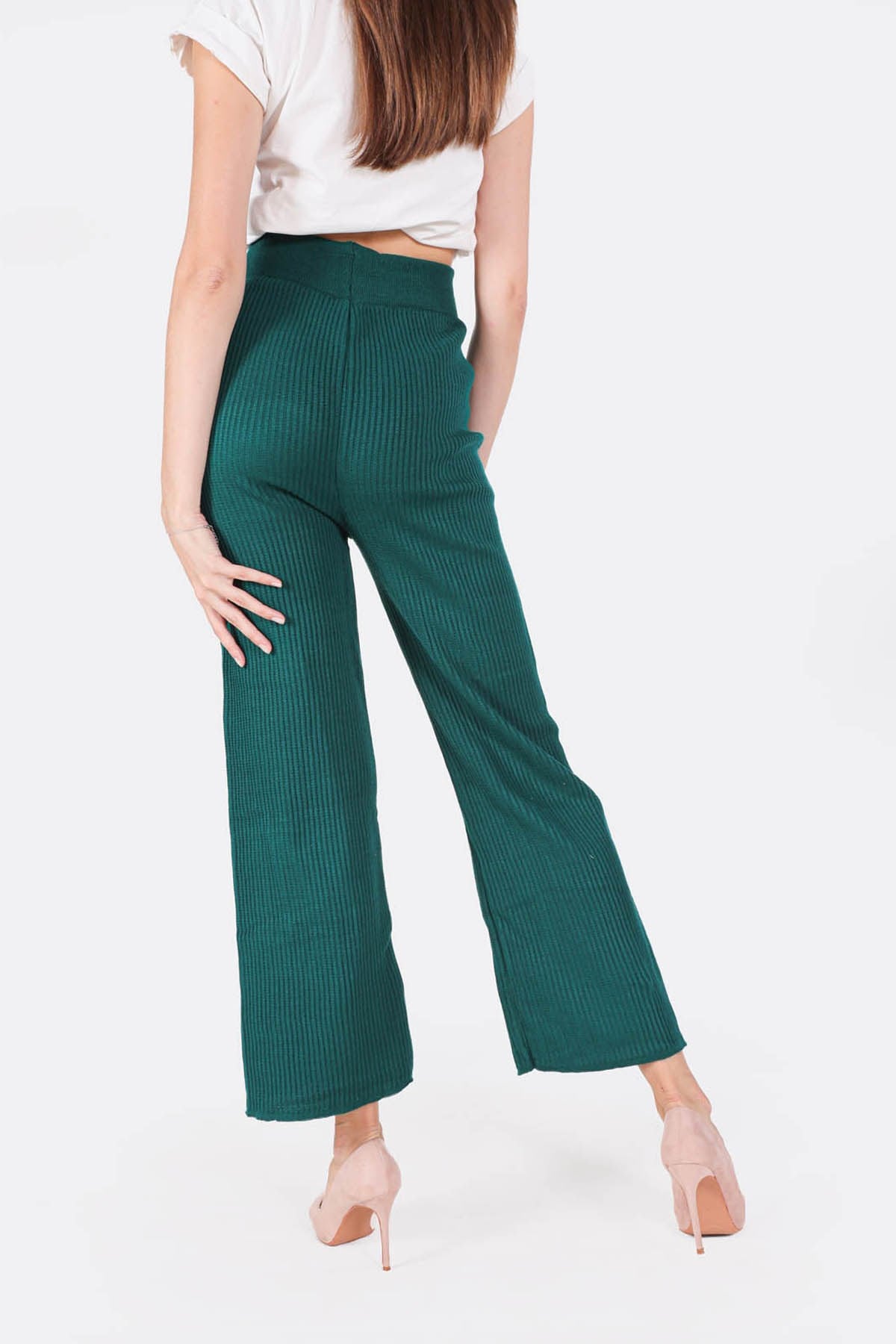 Nefti Geniş Paça Triko Pantolon 3028