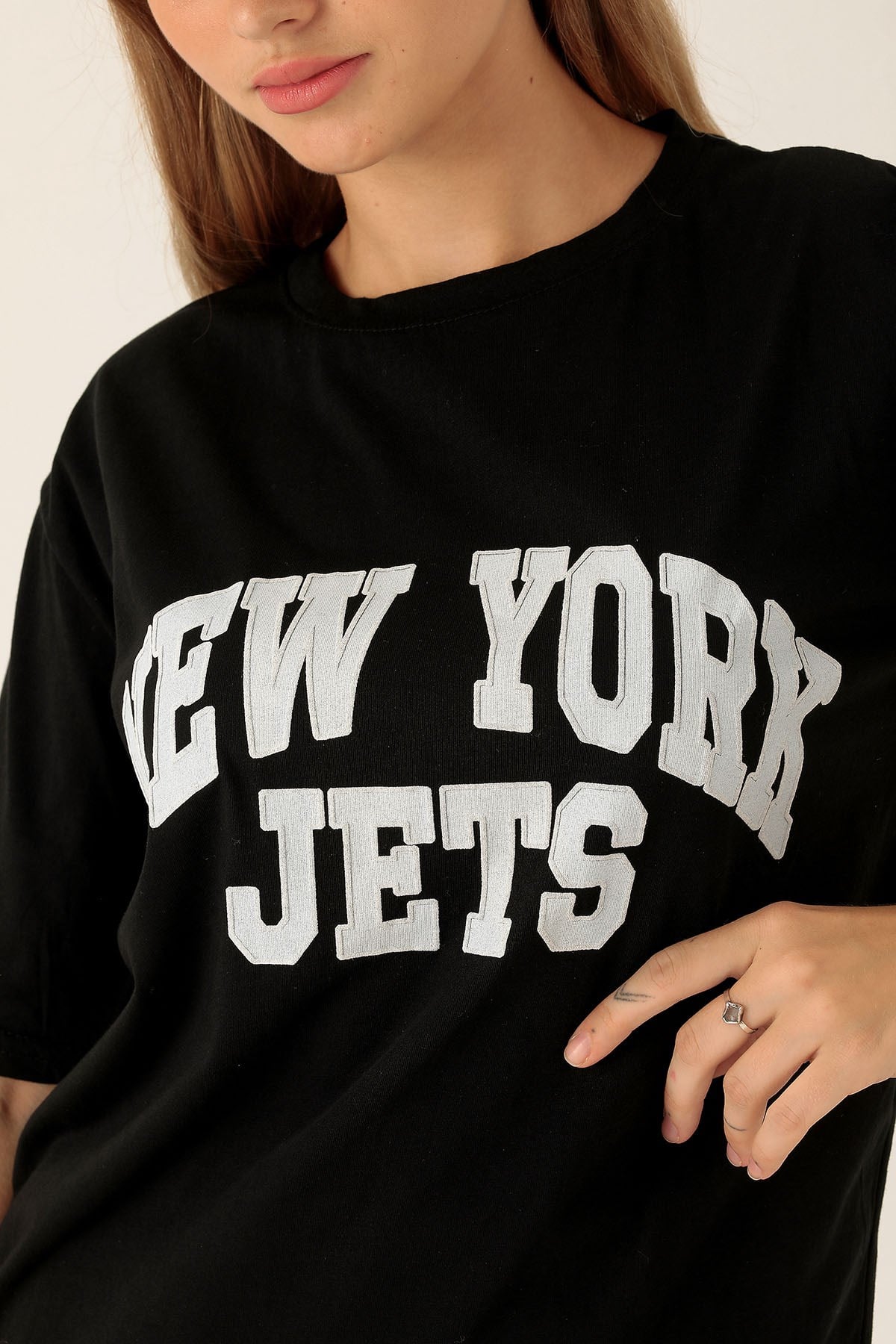 New York Jets Yazılı Tişört - 1544 Siyah