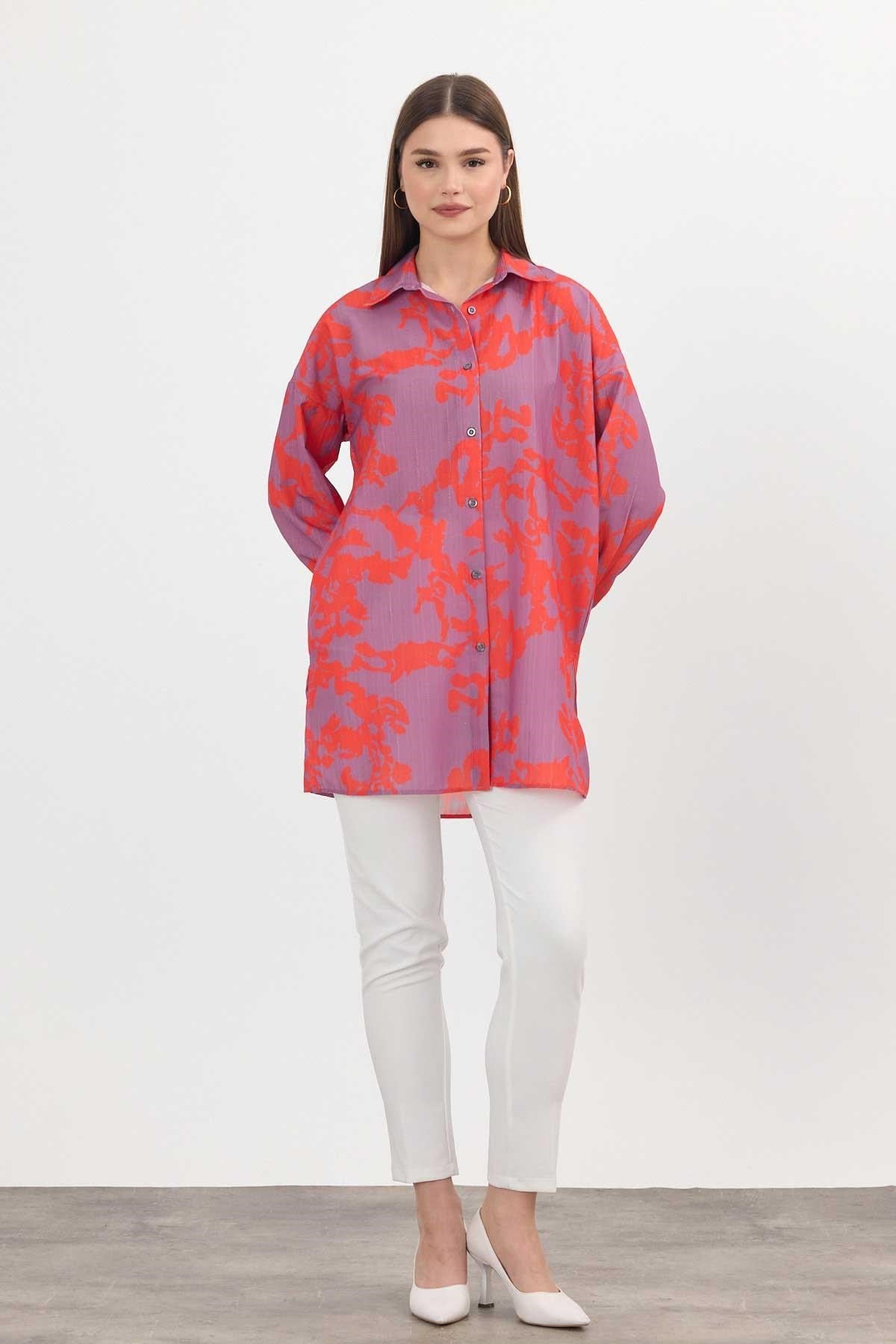 Orange Desenli Tunik 4401A