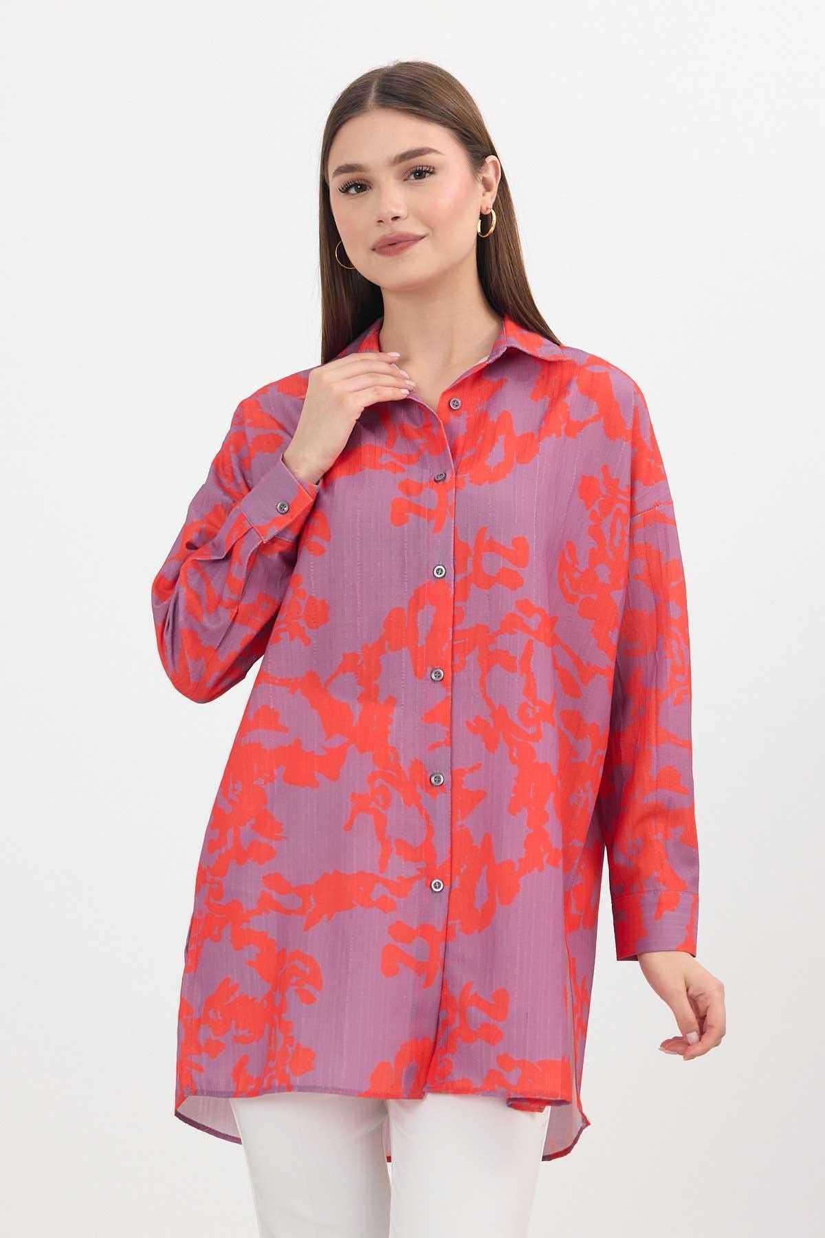 Orange Desenli Tunik 4401A