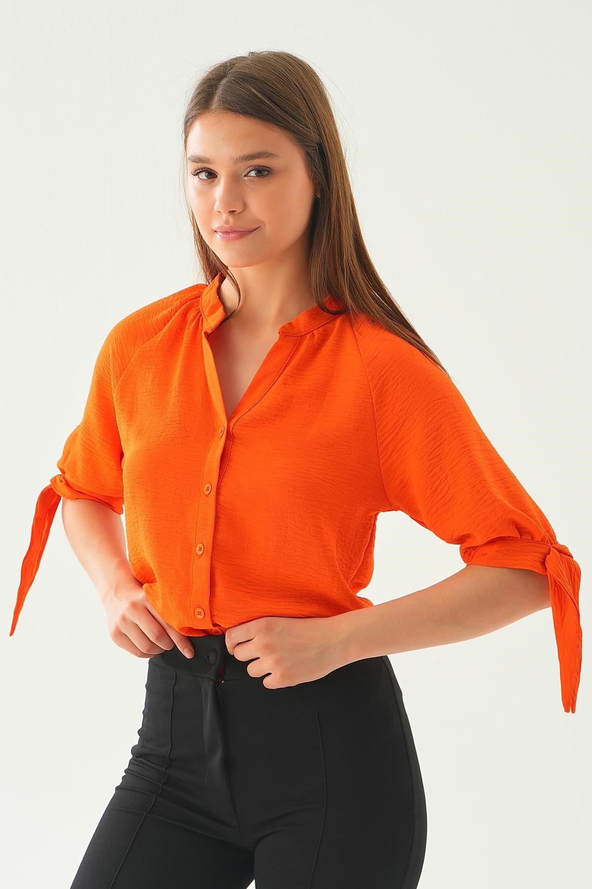 Orange Fakir Kol Bağlamalı Gömlek 6743A