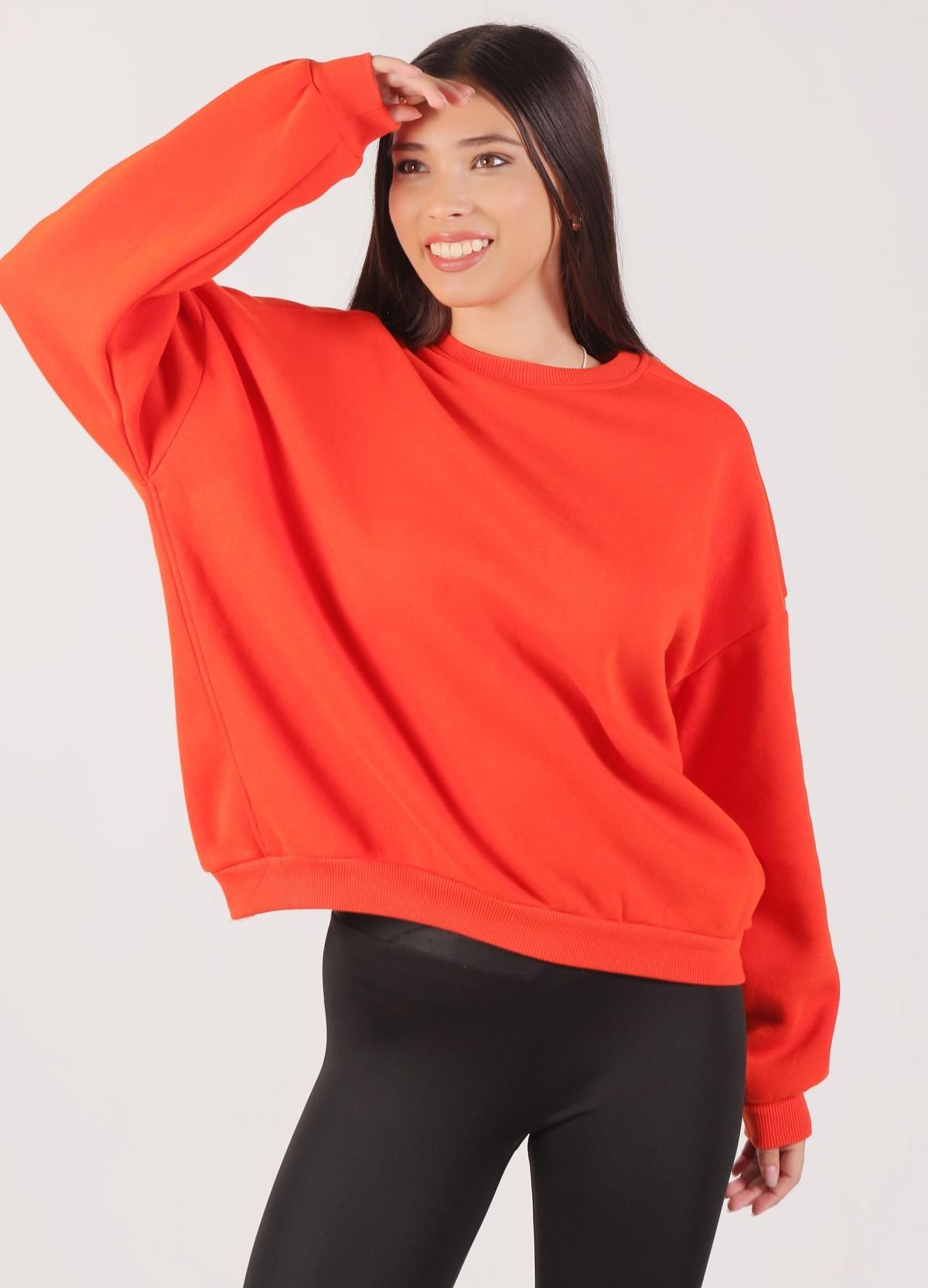Orange Oversize Bisiklet Yaka Sweat 8138M