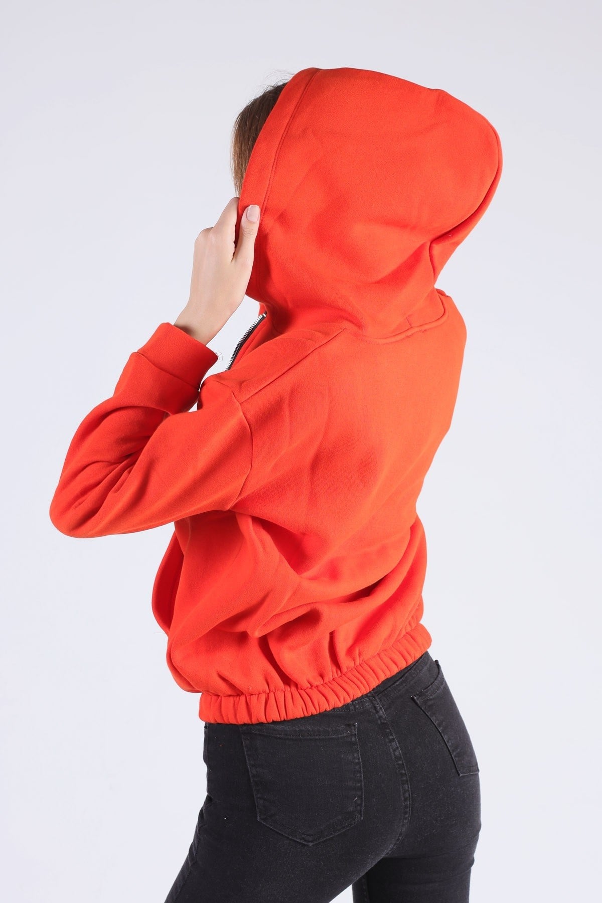 Orange Oversize Fermuarlı Sweat 8125M