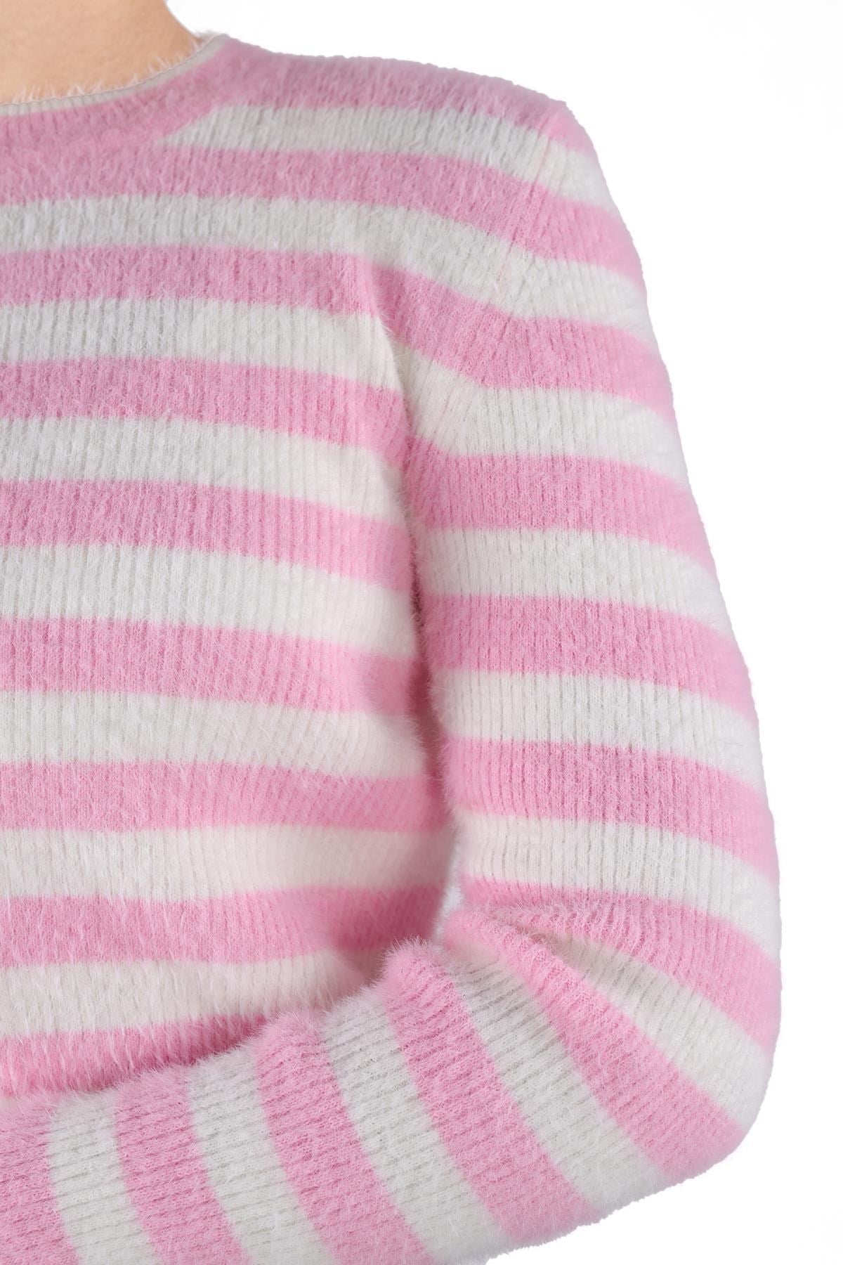 Pembe Çizgili Sakallı Yumoş Kazak 6618