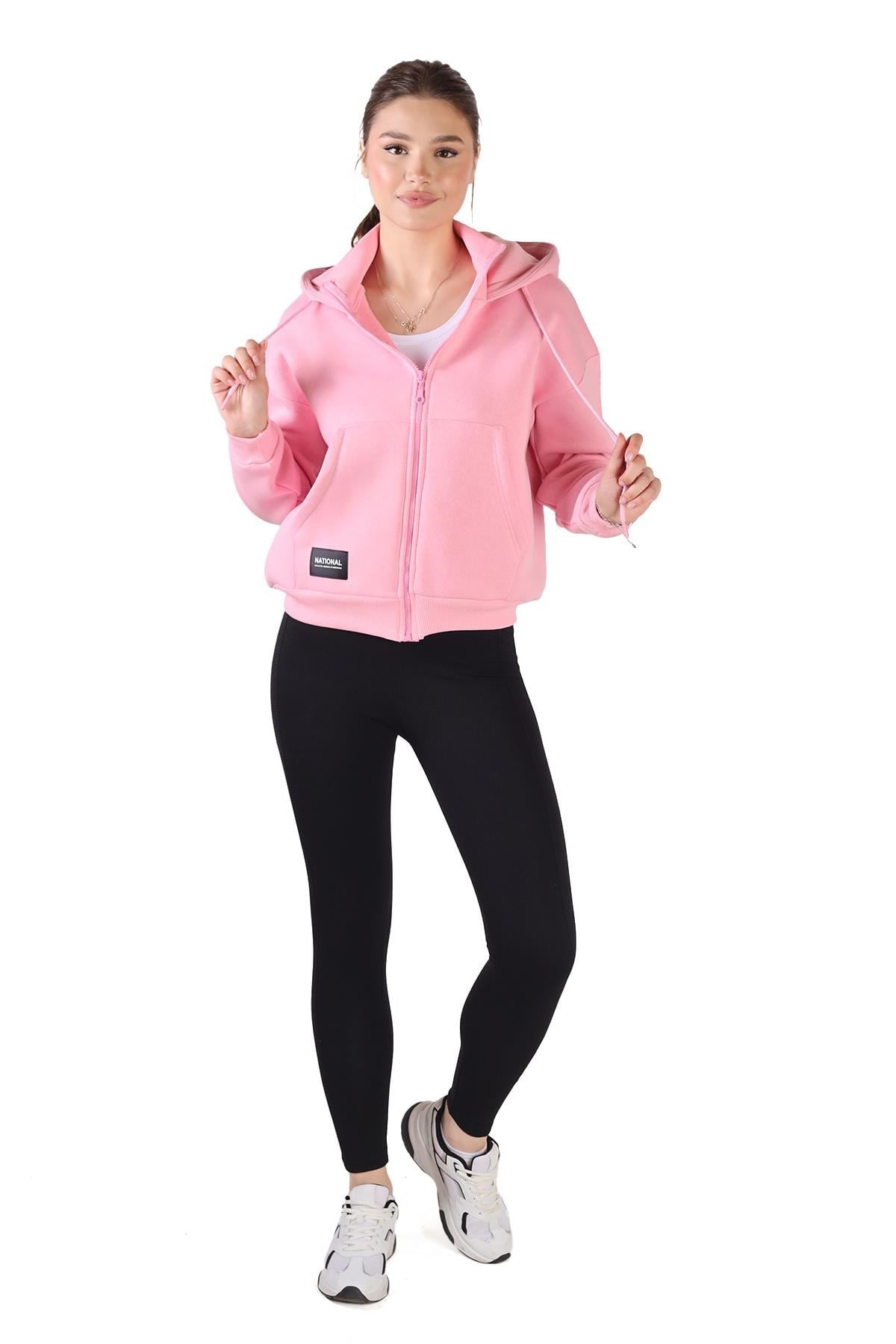 Pembe Fermuar Detay Sweat 9171M